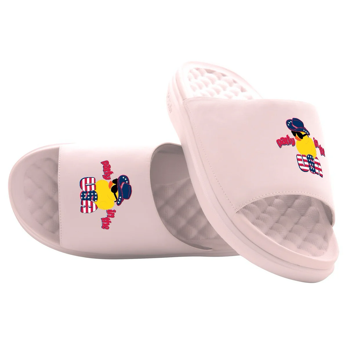 Party in the USA Rubber Duck Motive Slide Sandals - Image 7