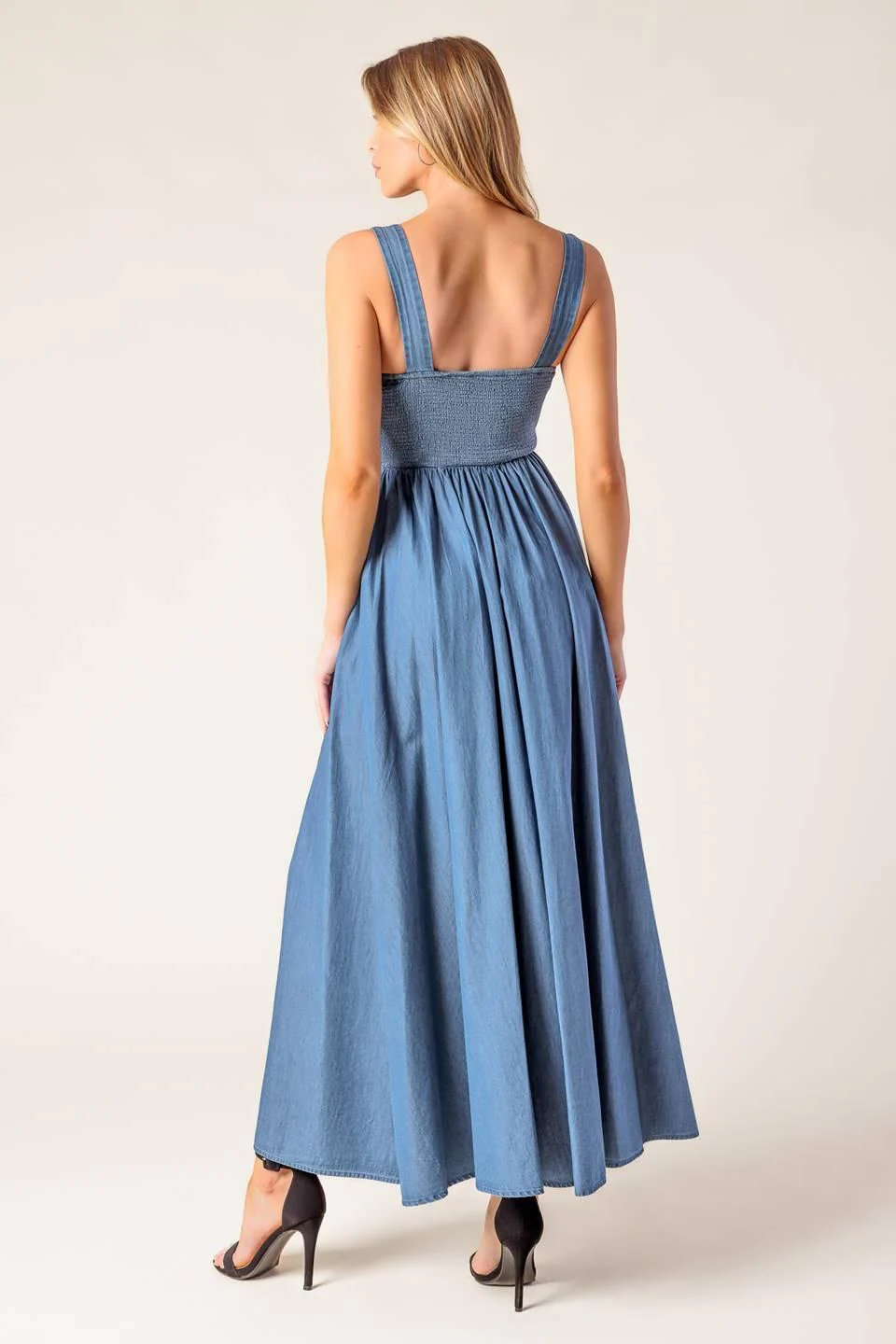 Passiflora Indigo Denim Midi Dress - Image 6