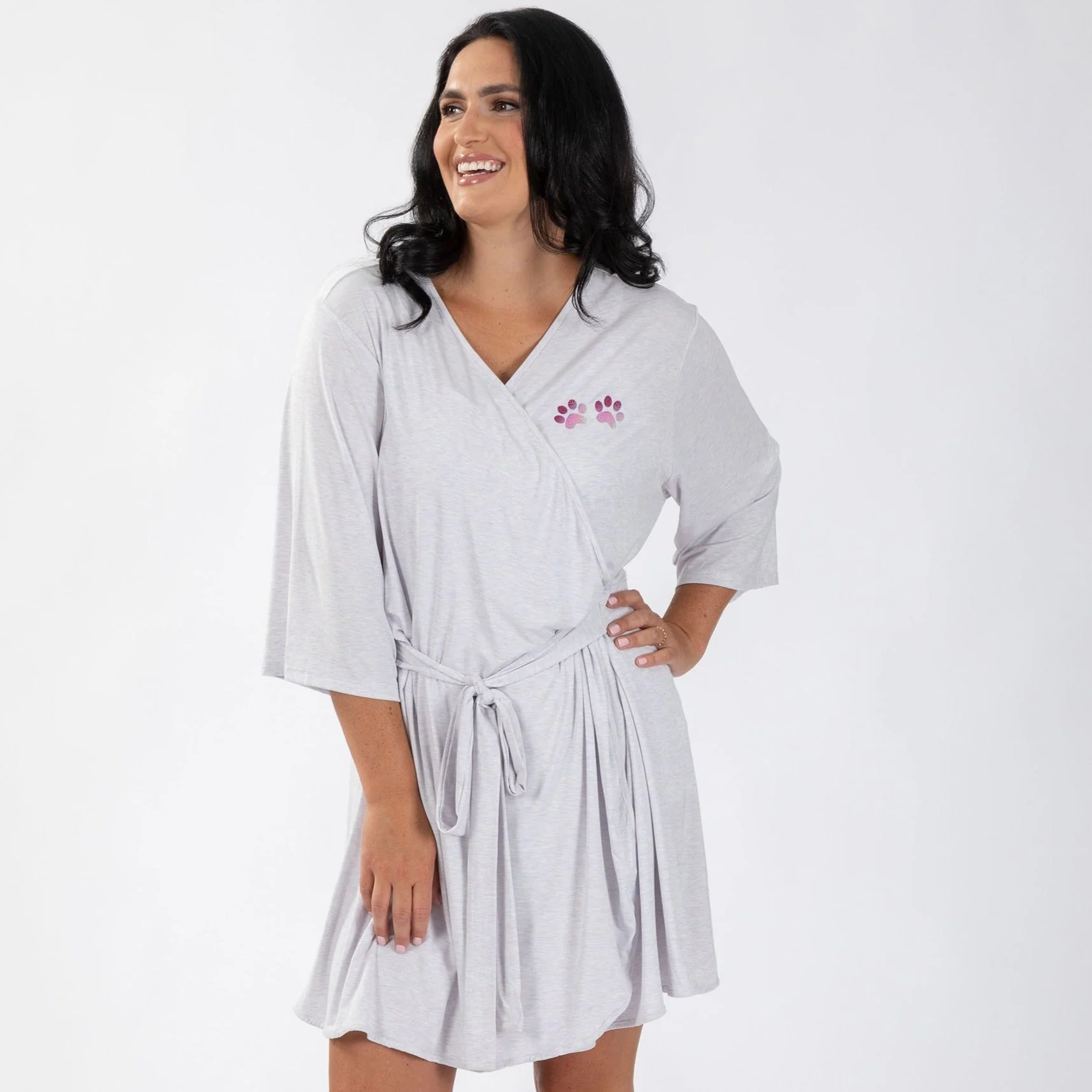 Paw Print Jersey Knit Robe - Image 8