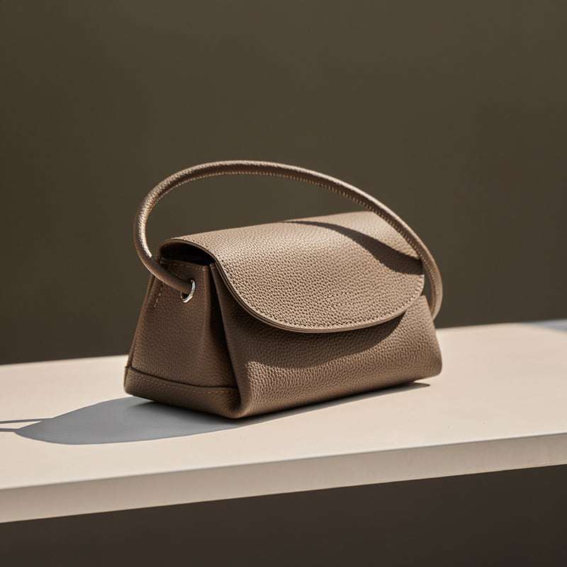 Pebbled Leather Mini Flap Crossbody Shoulder Bag - Image 3