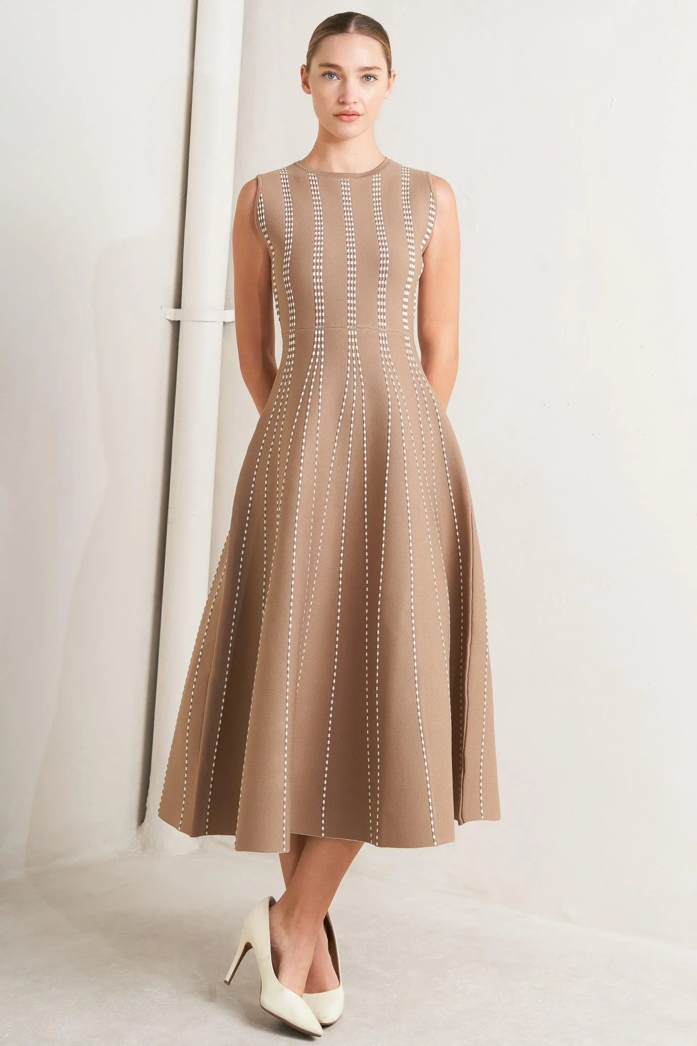 Perfectly Poised Jacquard Sweater Midi Dress - Image 11