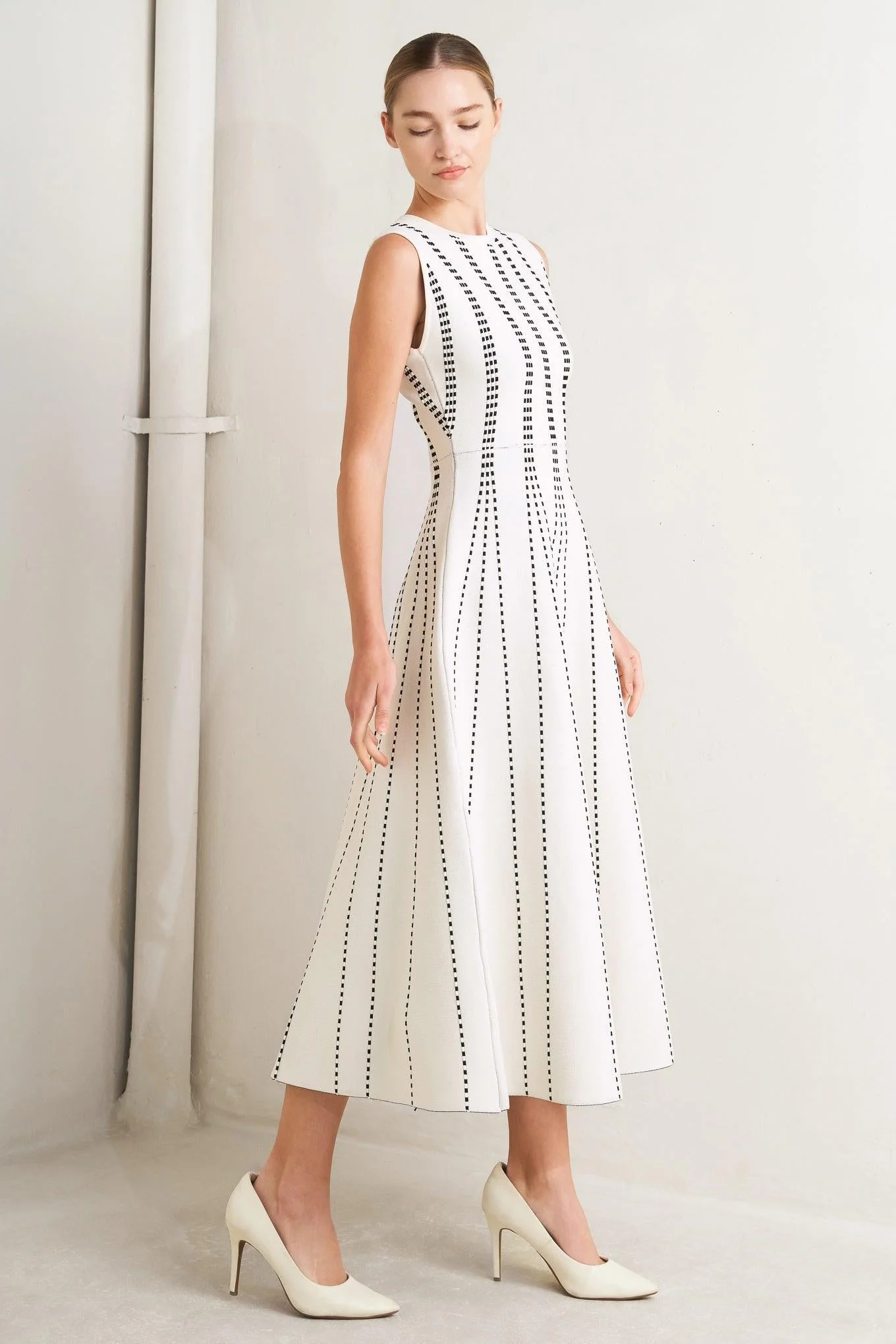 Perfectly Poised Jacquard Sweater Midi Dress - Image 4