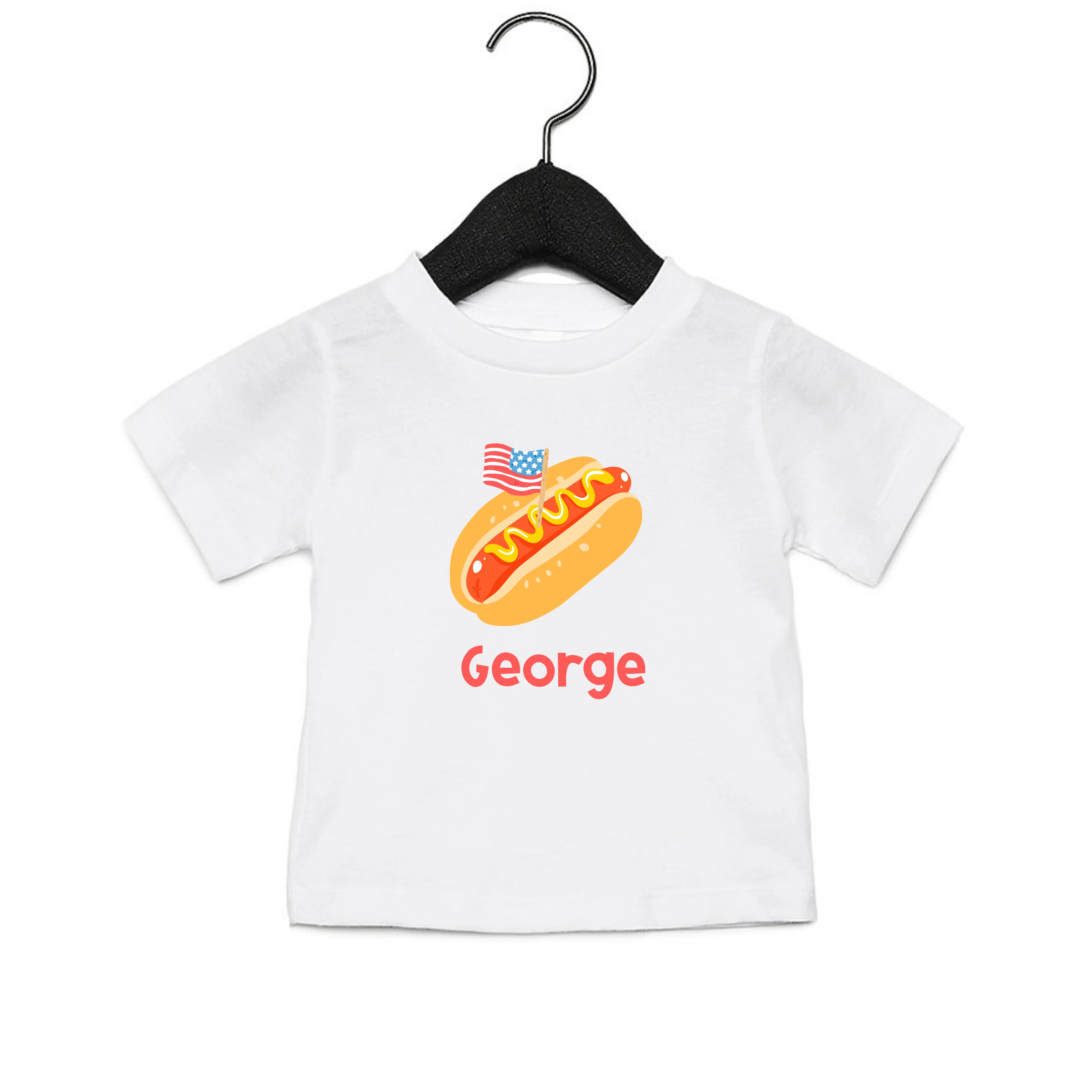 Personalized 4th of July Hot Dog T-Shirt - Image 2