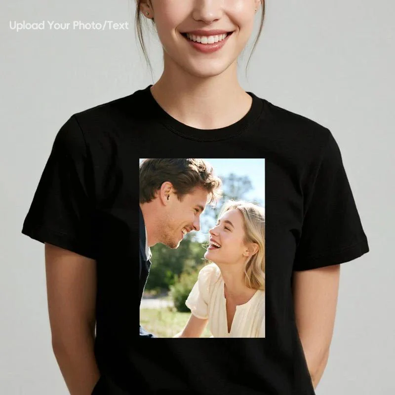 Personalized Photo T-Shirt Custom Design 230g Cotton Short Sleeve Photo Upload Wedding Men & Women All Sizes - (Must upload the image) - Image 21