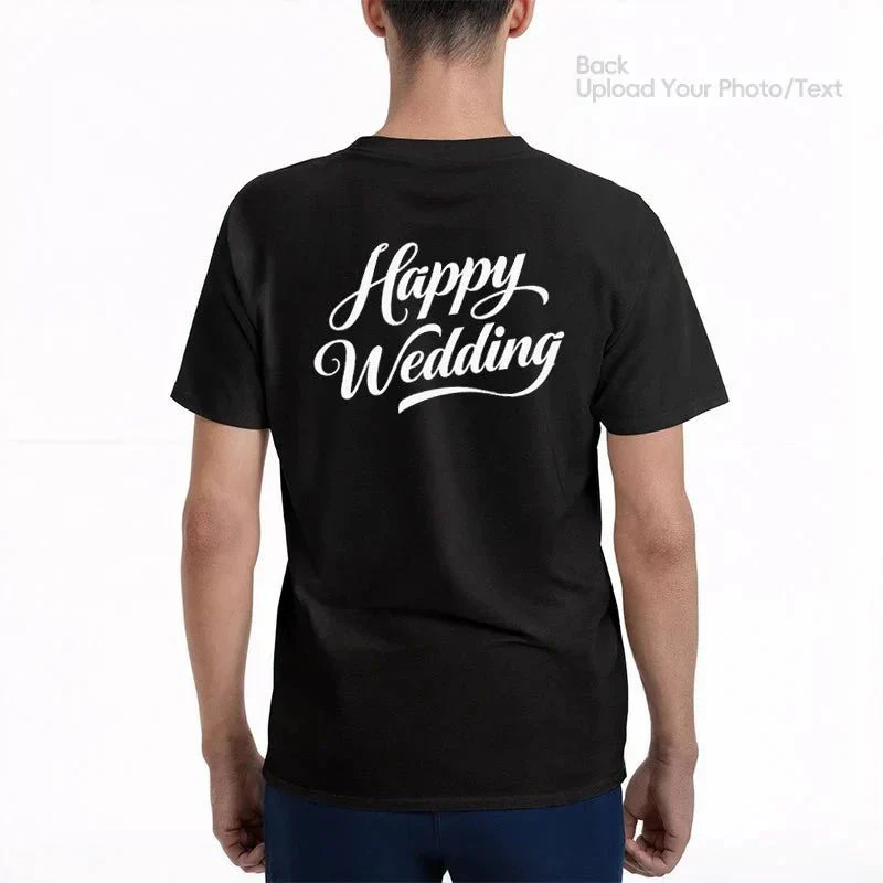 Personalized Photo T-Shirt Custom Design 230g Cotton Short Sleeve Photo Upload Wedding Men & Women All Sizes - (Must upload the image) - Image 35