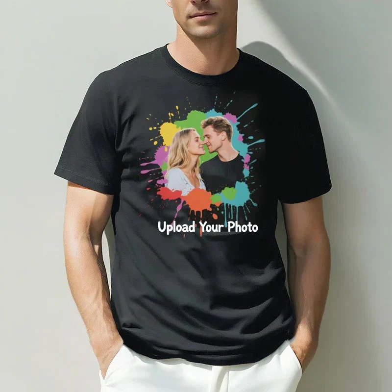 Personalized Photo T-Shirt Custom Design 230g Cotton Short Sleeve Photo Upload Wedding Men & Women All Sizes - (Must upload the image) - Image 9