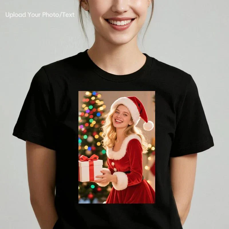 Personalized Photo T-Shirt Custom Design 230g Cotton Short Sleeve Photo Upload Wedding Men & Women All Sizes - (Must upload the image) - Image 94