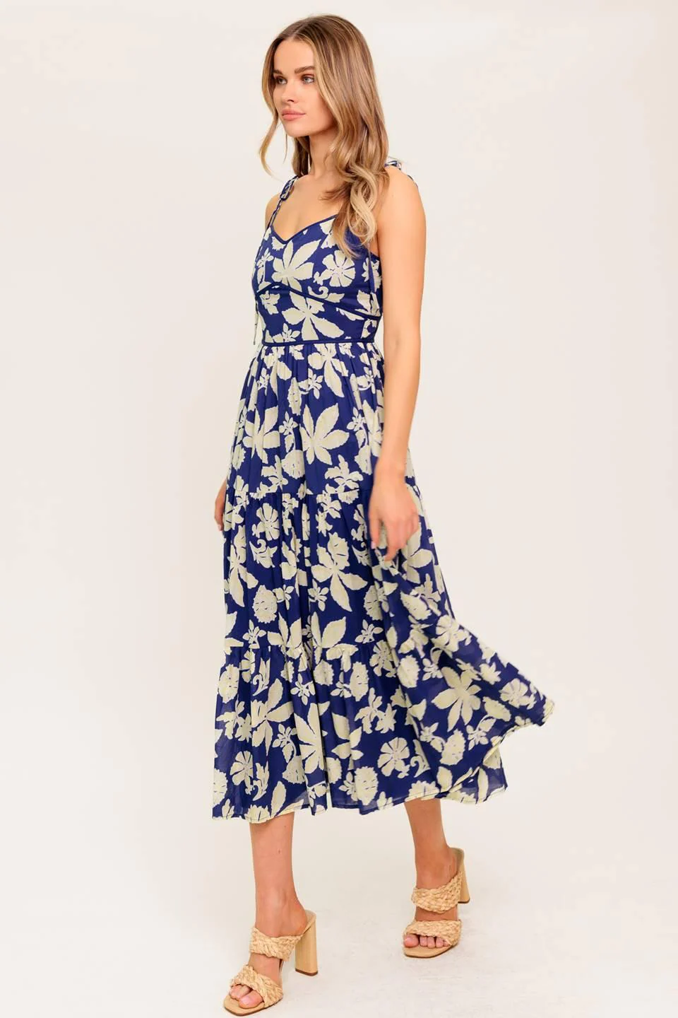 Petals in the Wind Woven Midi Dress - Image 4