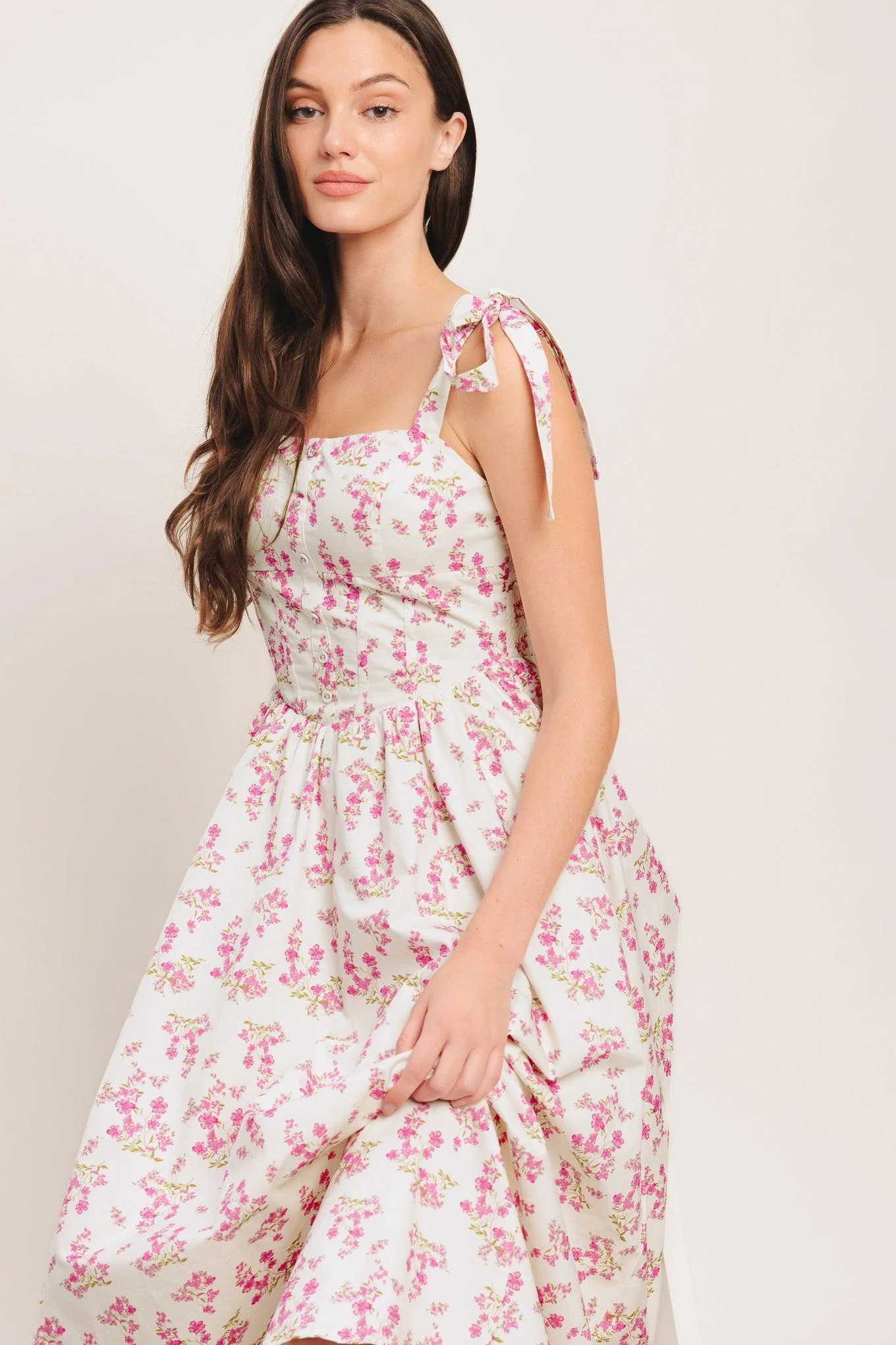 Petals & Promises Woven Midi Dress - Image 5