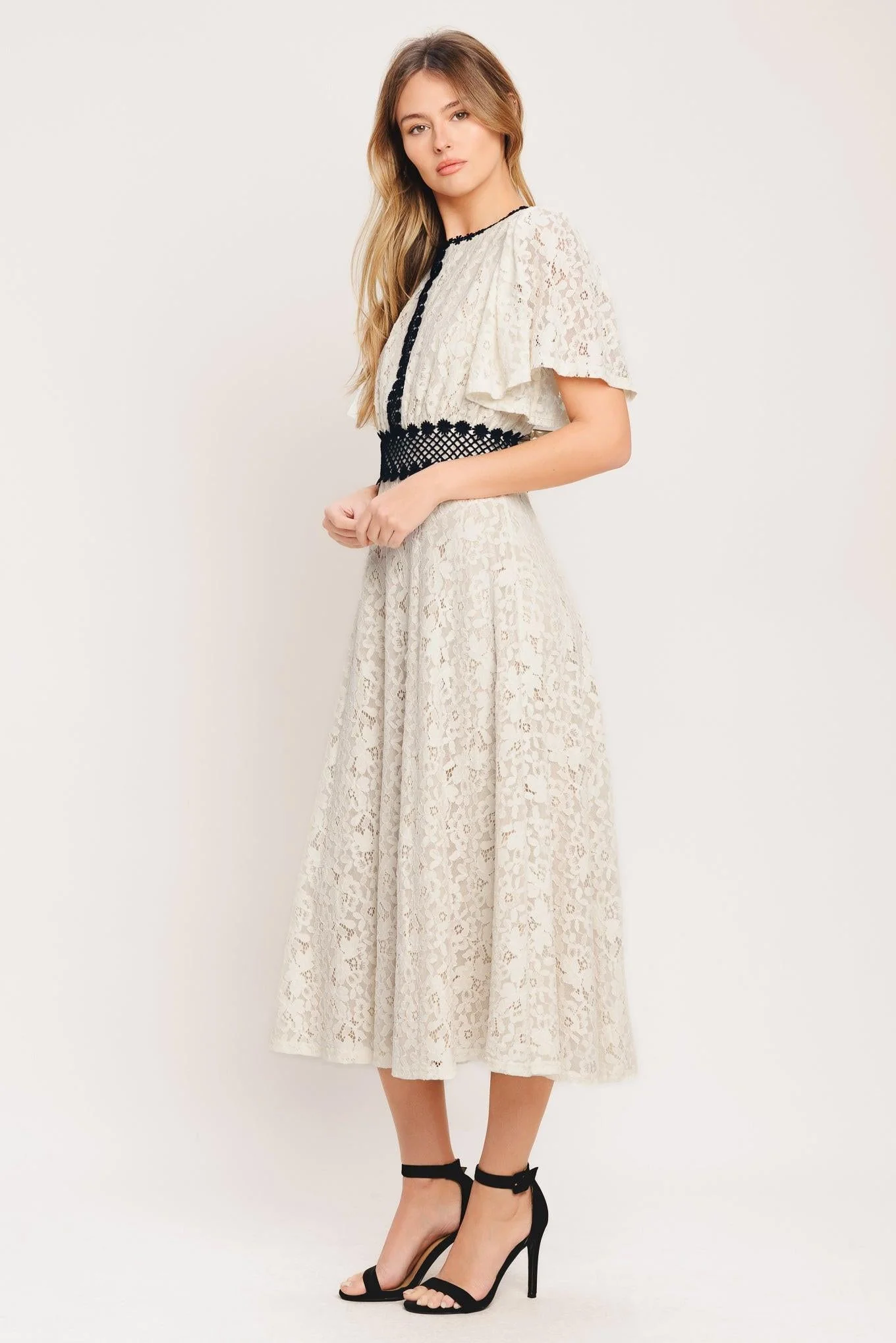 Petite Lune Woven Lace Midi Dress - Image 6