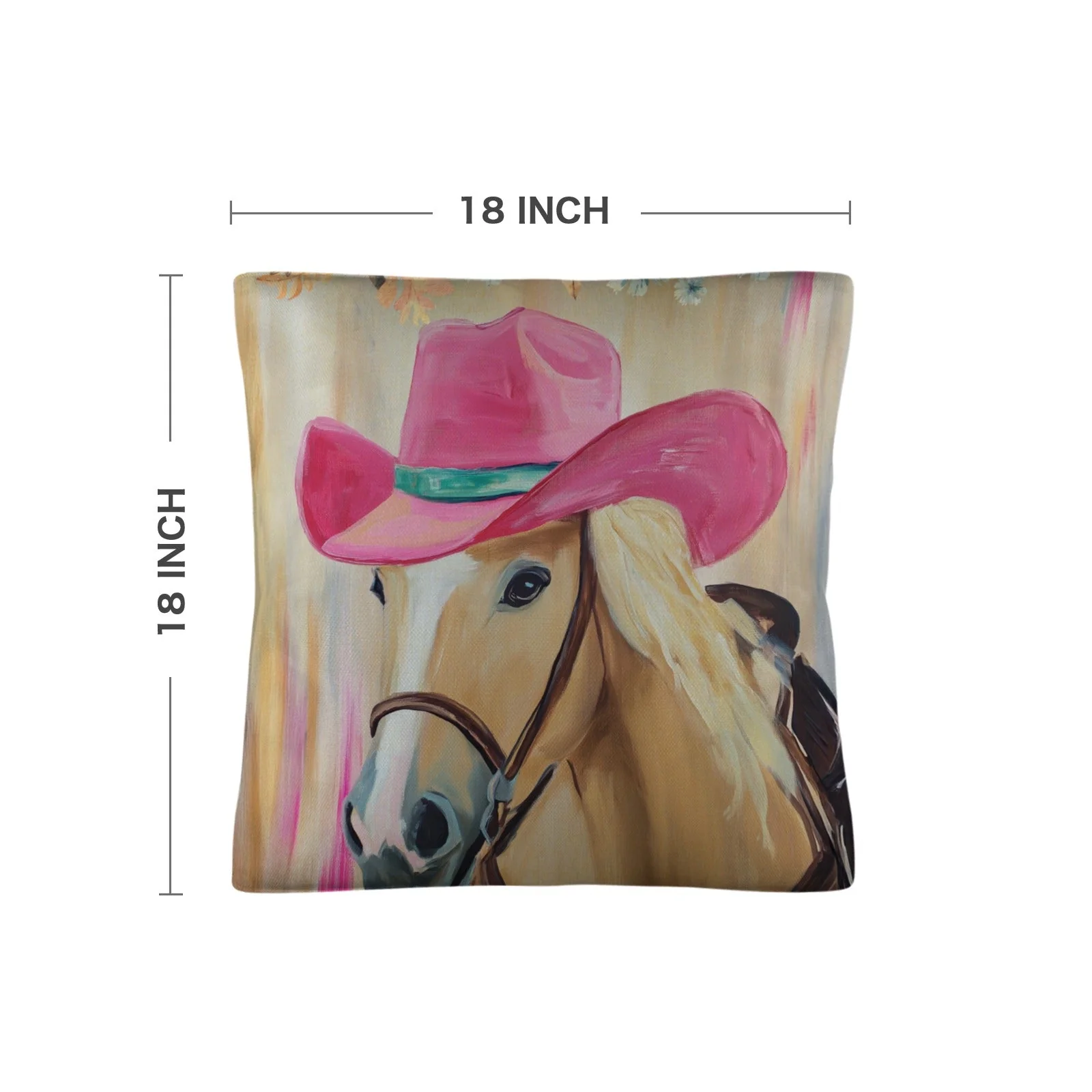 Pink Cowgirl Horse Pillow Case - Image 4