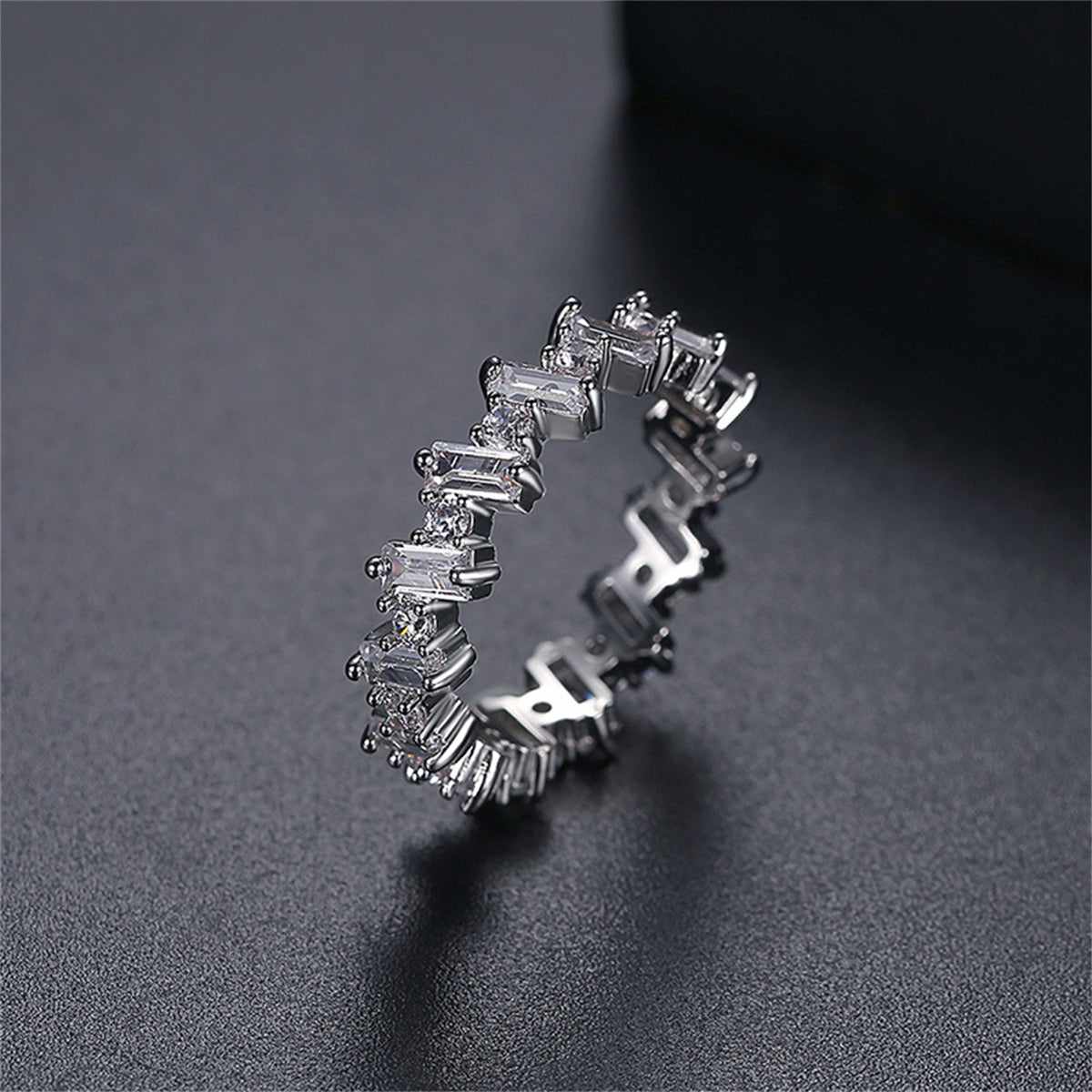 Pink Crystal & Cubic Zirconia Band Ring - Image 2