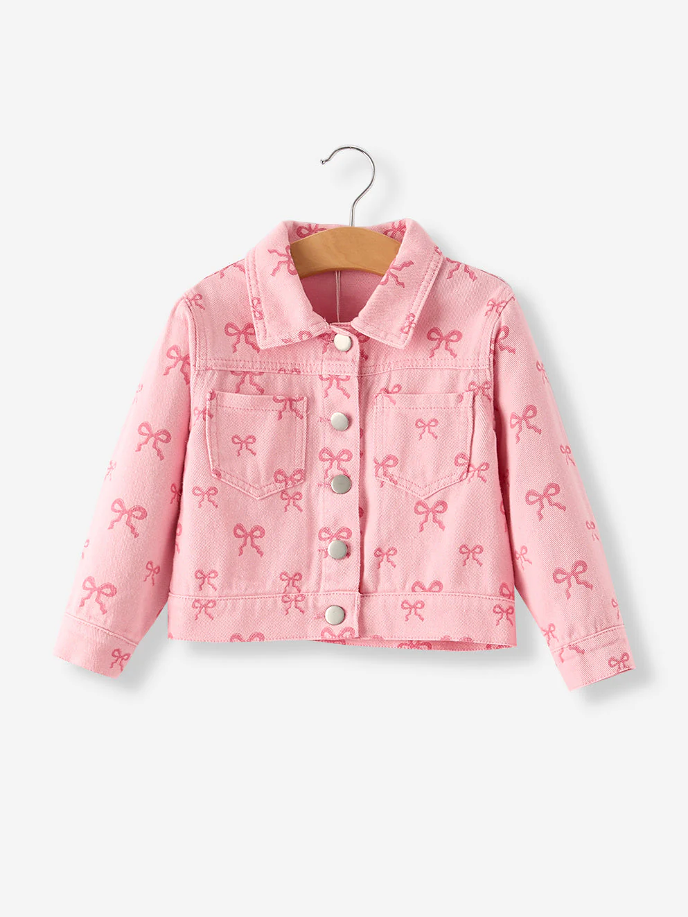 Pink Fall Girls Denim Jacket - Image 6