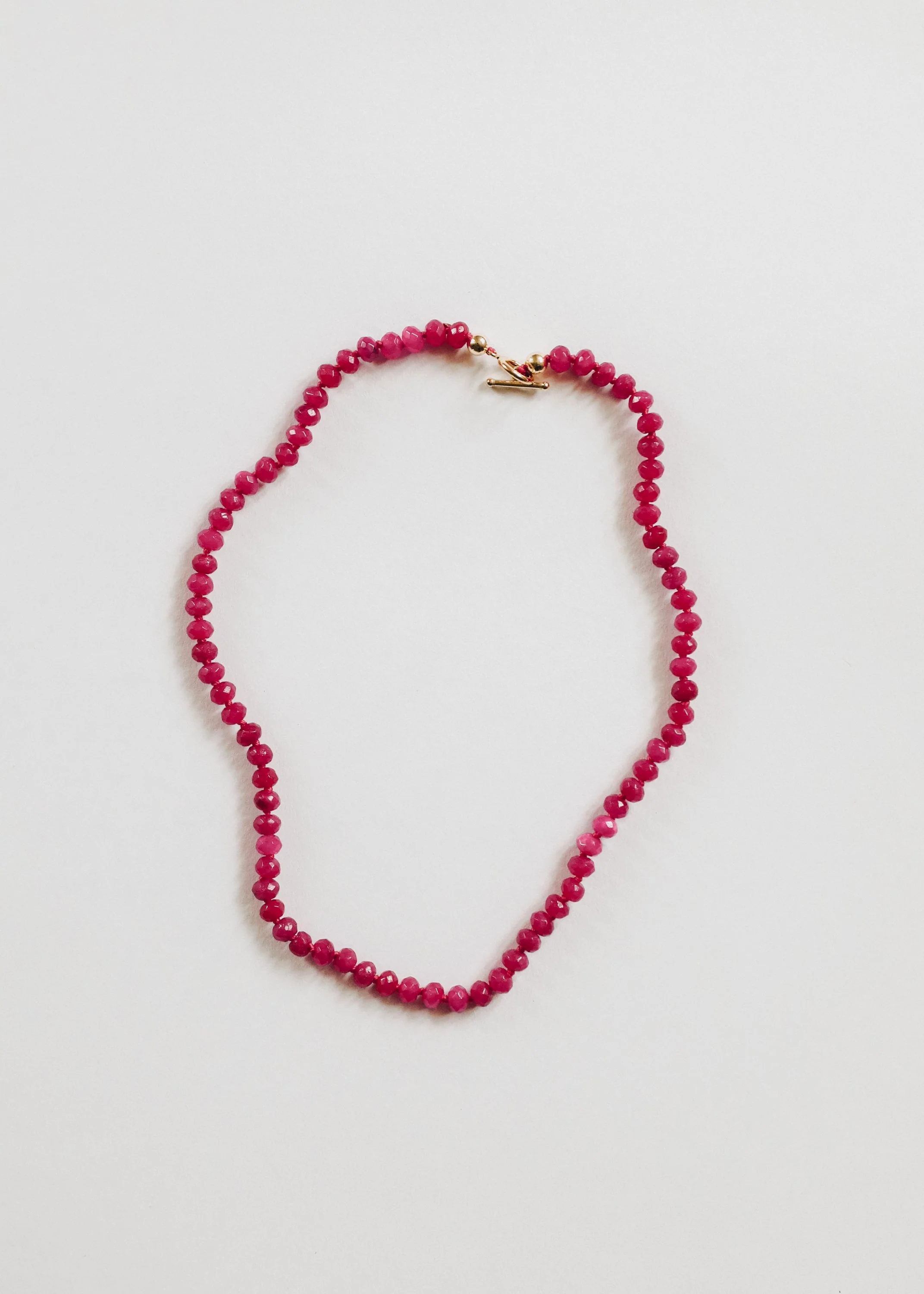 Pink Jade + 14k Gold Filled Toggle || Gemstone Necklace - Image 2