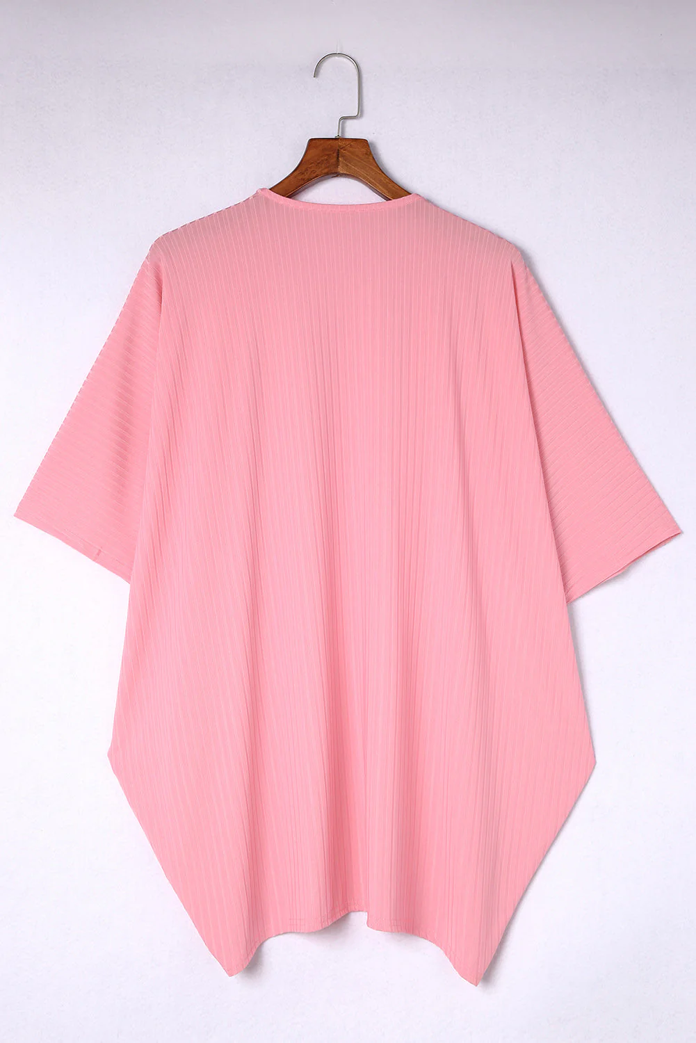 Pink Pink Pink Shimmer Ribbed Texture Plus Size Cardigan - Image 8