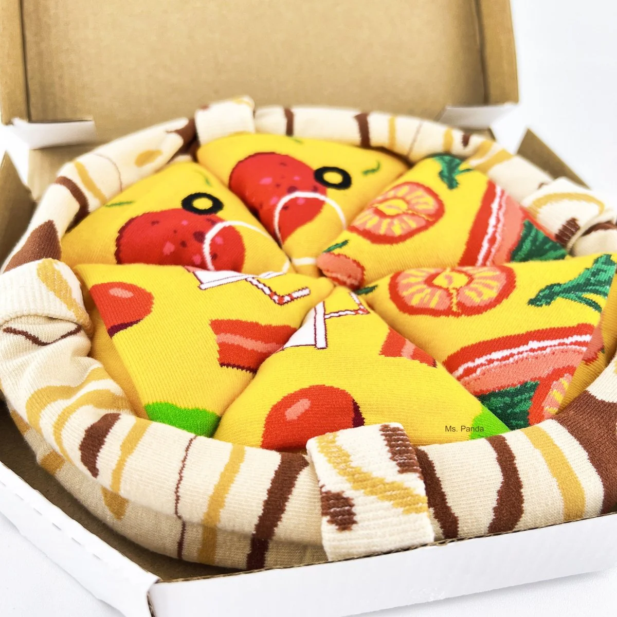 Pizza Socks Gift Box – 4 Pairs of Funny Food-Themed Socks - Image 5