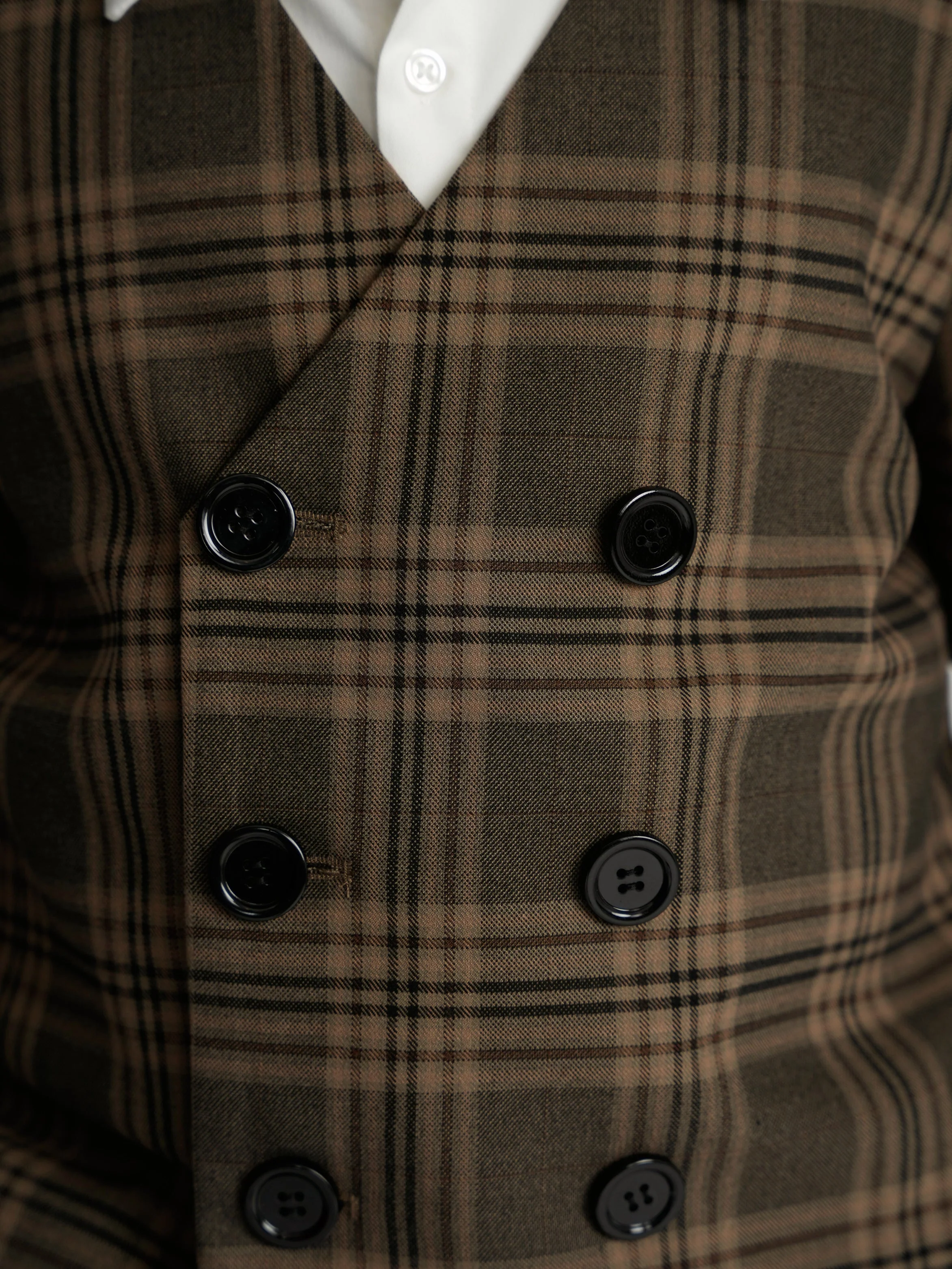Plaid Double Breasted Dress Blazer - Image 6