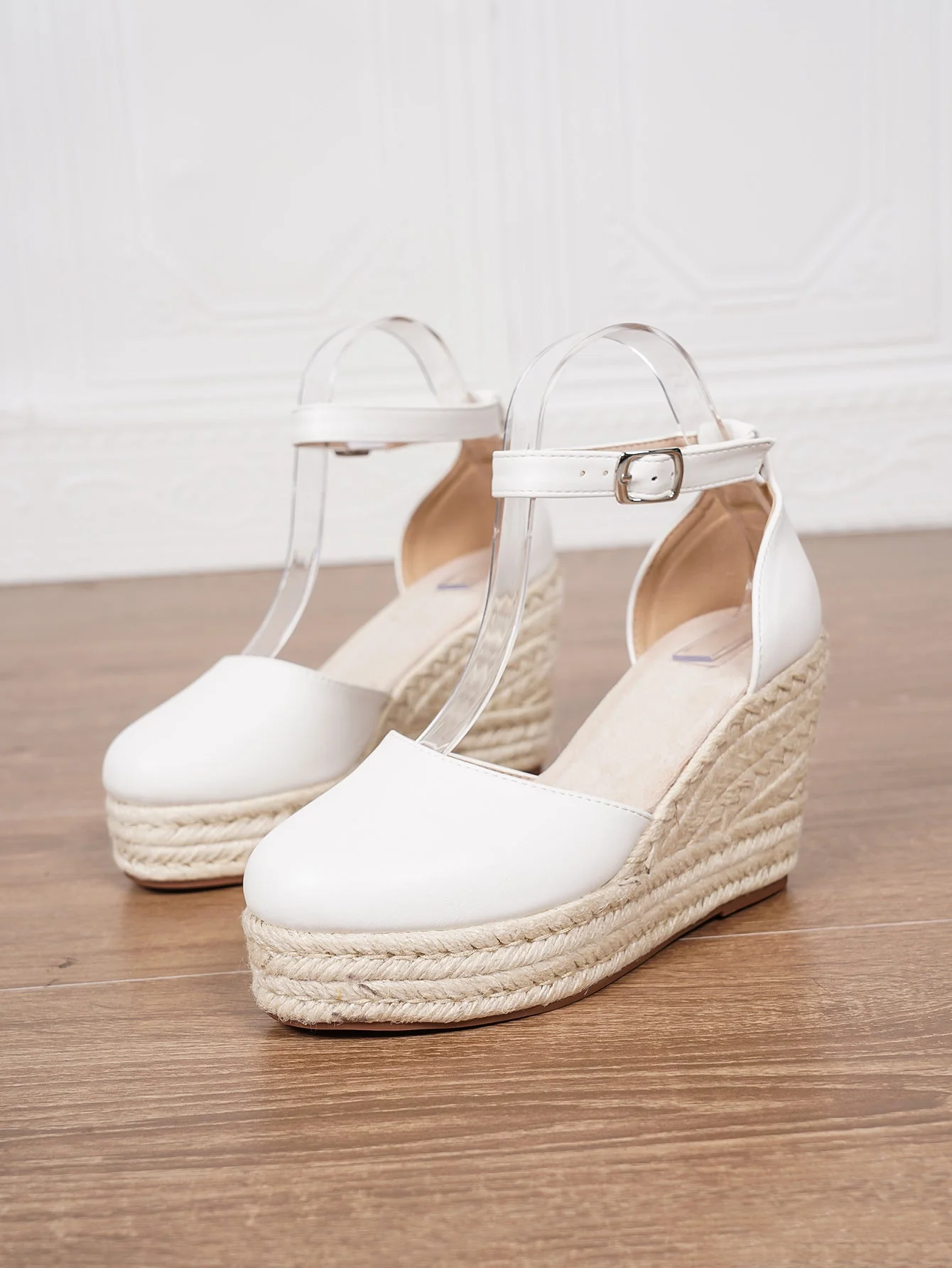 Platform Espadrille Sandals With Ankle Strap – Women's Chunky Heel Buckle Sandals - Image 11