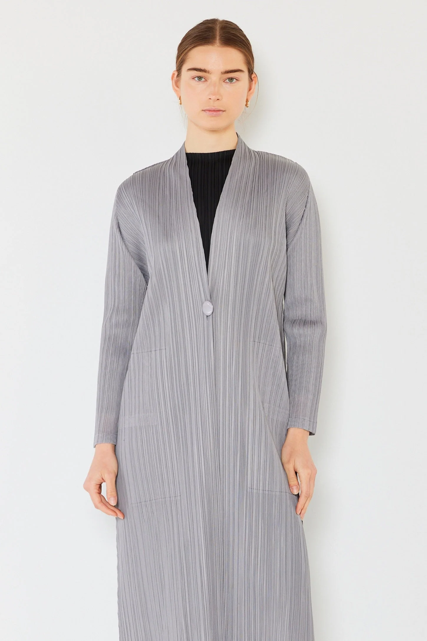 Marina West C02LG Pleated Long Sleeve Cardigan Duster - Image 7