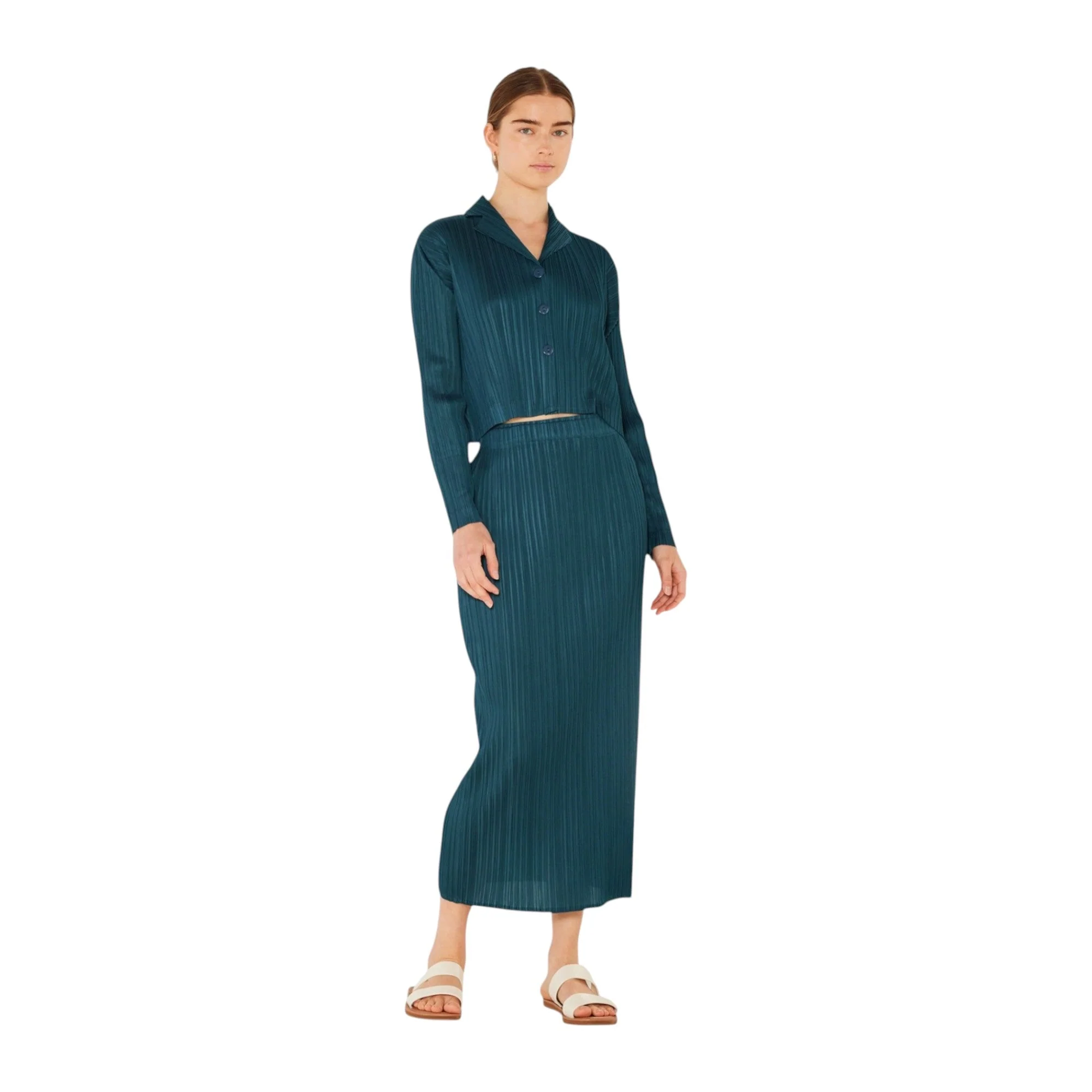 Marina West SKT01H Pleated Midi Pencil Skirt - Image 5