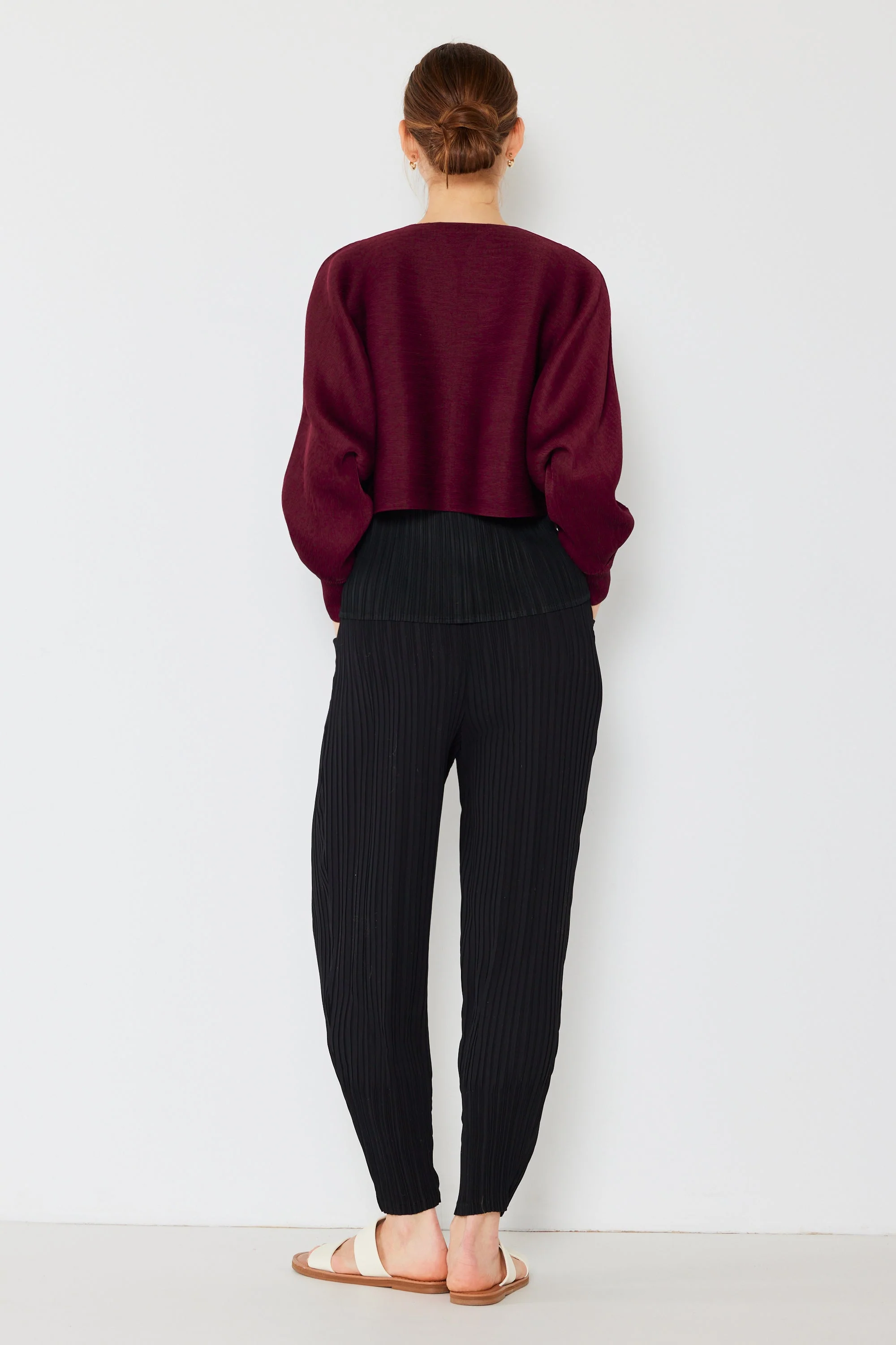 Marina West Pleated Puff Sleeve Bolero Jacket- Style#J04SR - Image 11