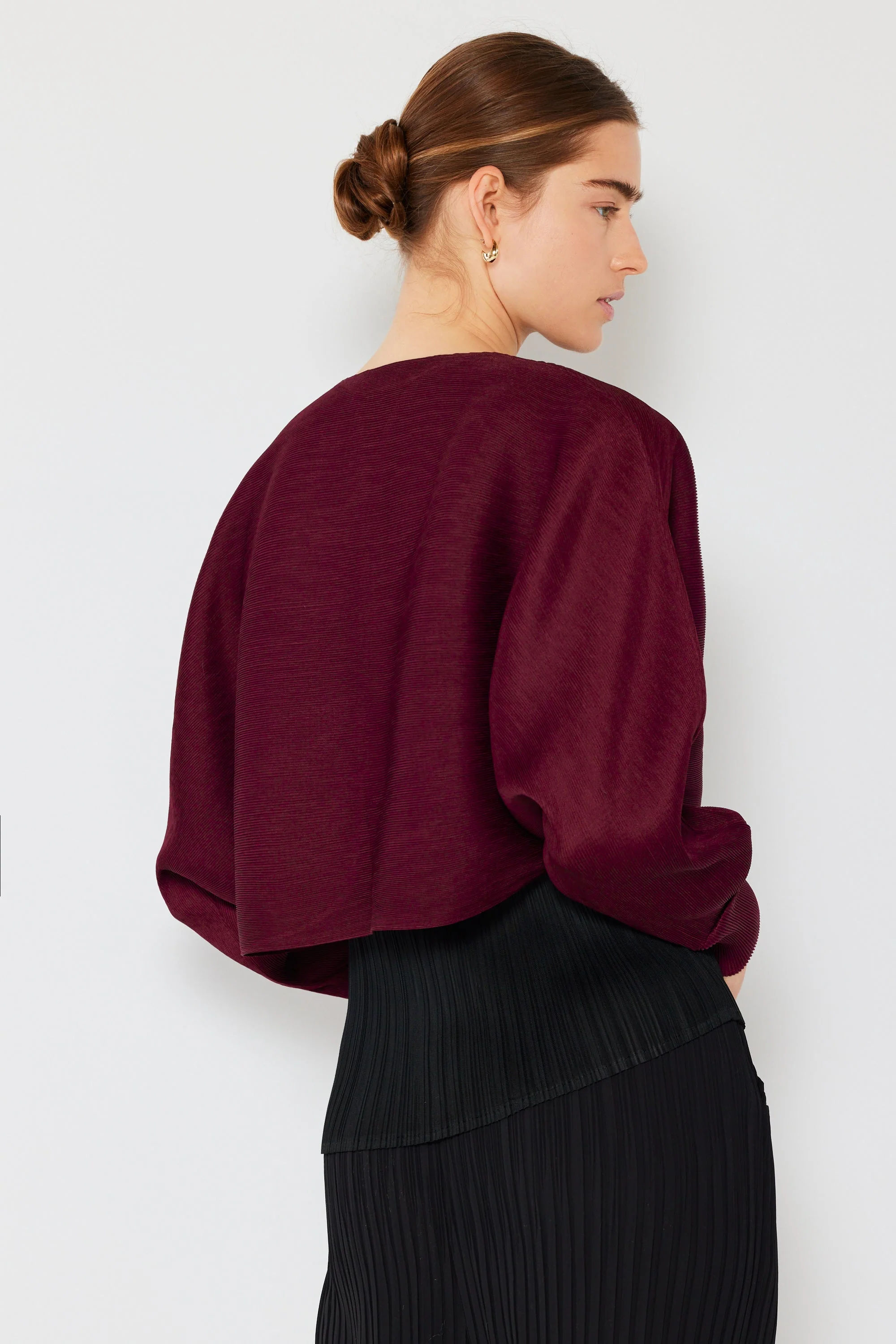 Marina West Pleated Puff Sleeve Bolero Jacket- Style#J04SR - Image 12