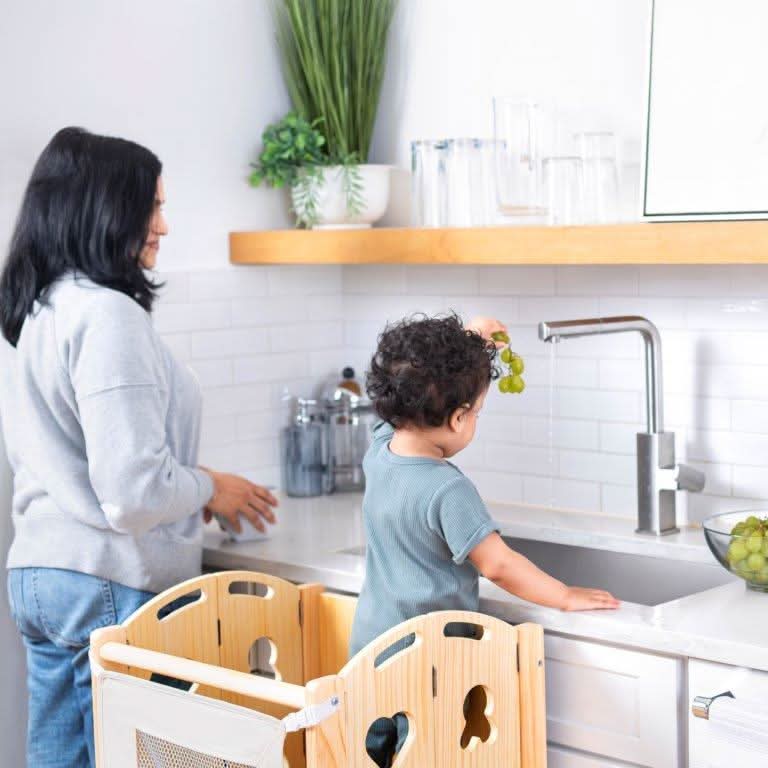 Plum 3-in-1 Foldable Kitchen Tower, Step Stool & Chalkboard for Toddlers - Image 7
