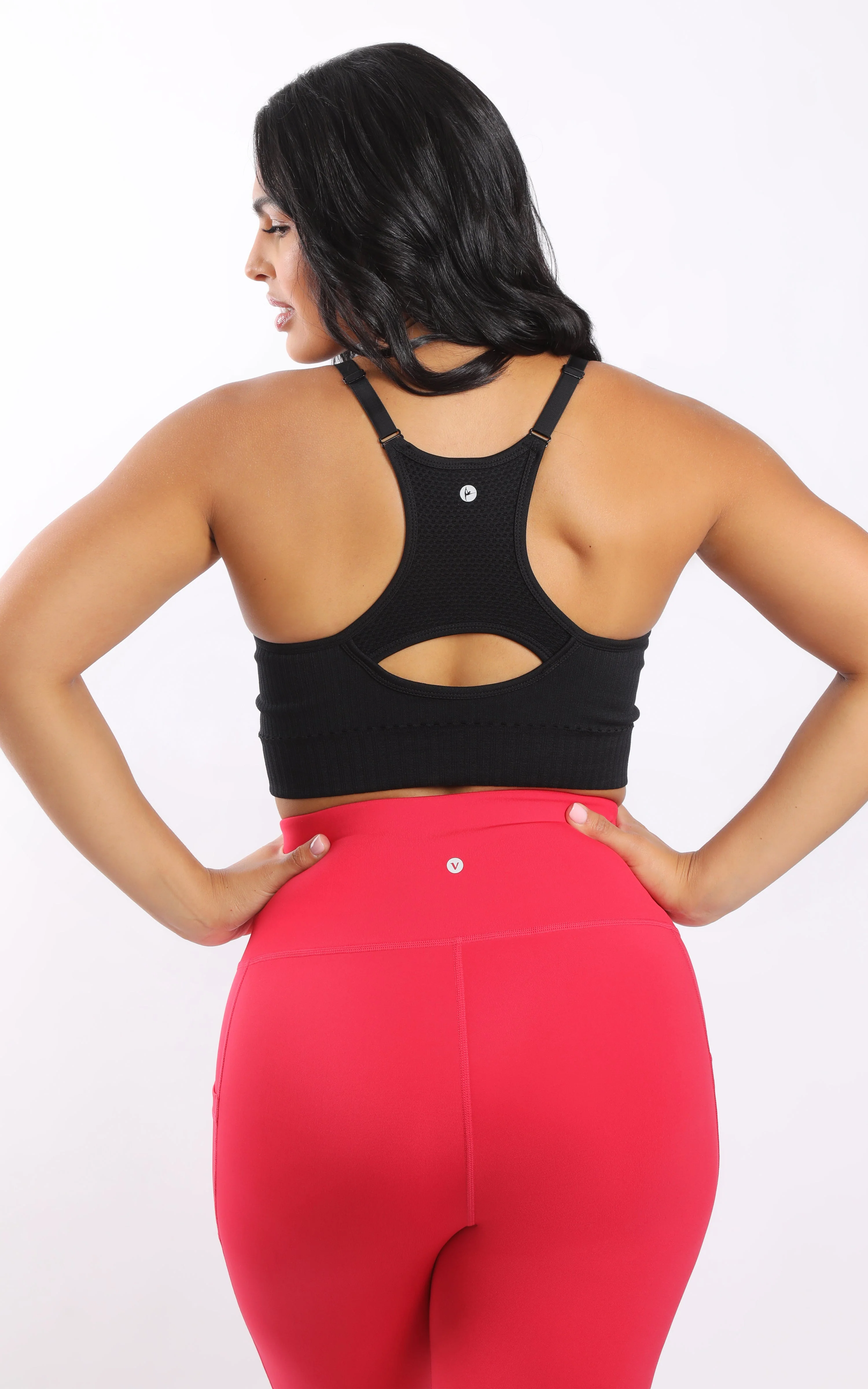 Plus Seamless Racerback Sports Bra with Keyhole - Image 9