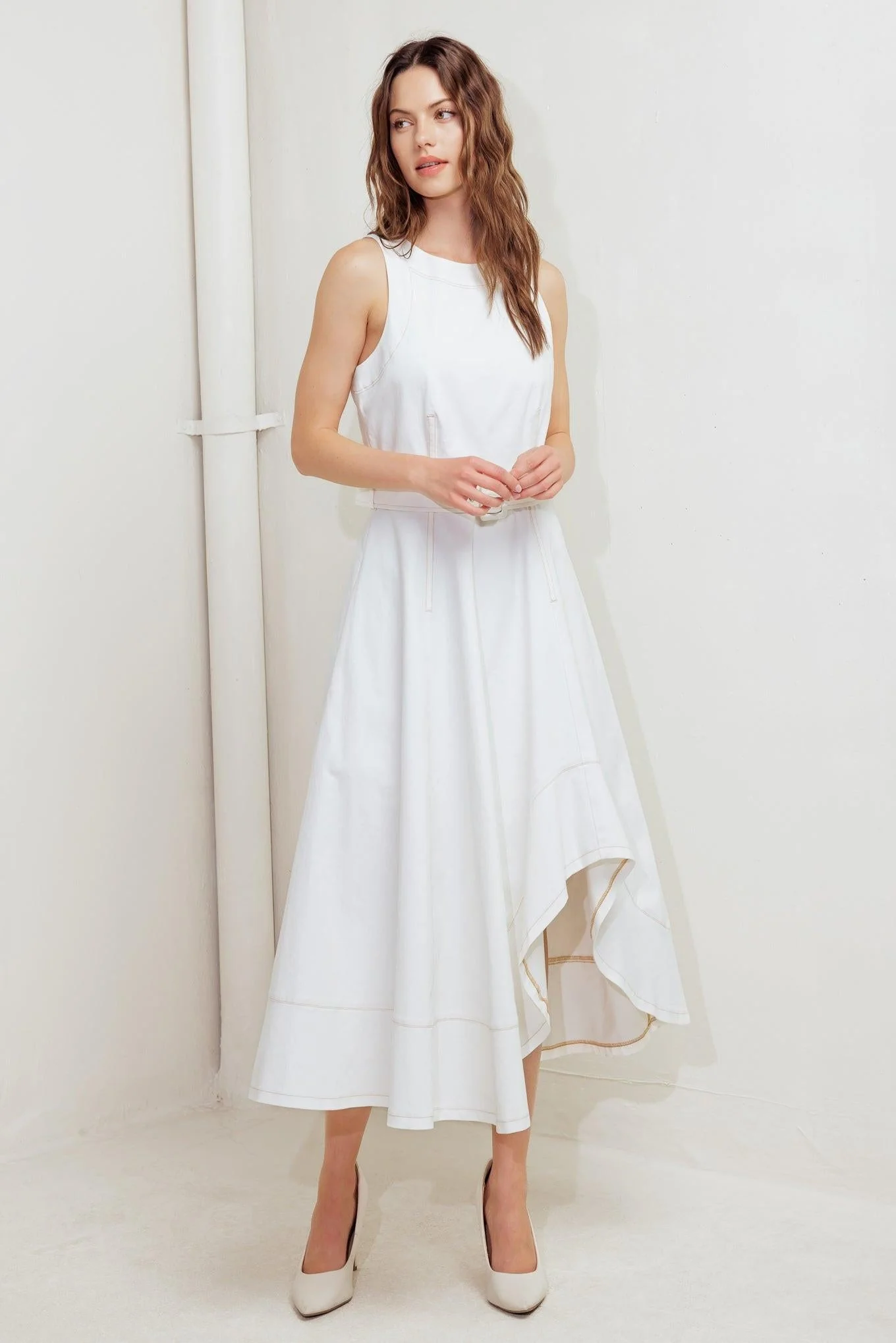 Poet’s Muse Woven Midi Dress - Image 6