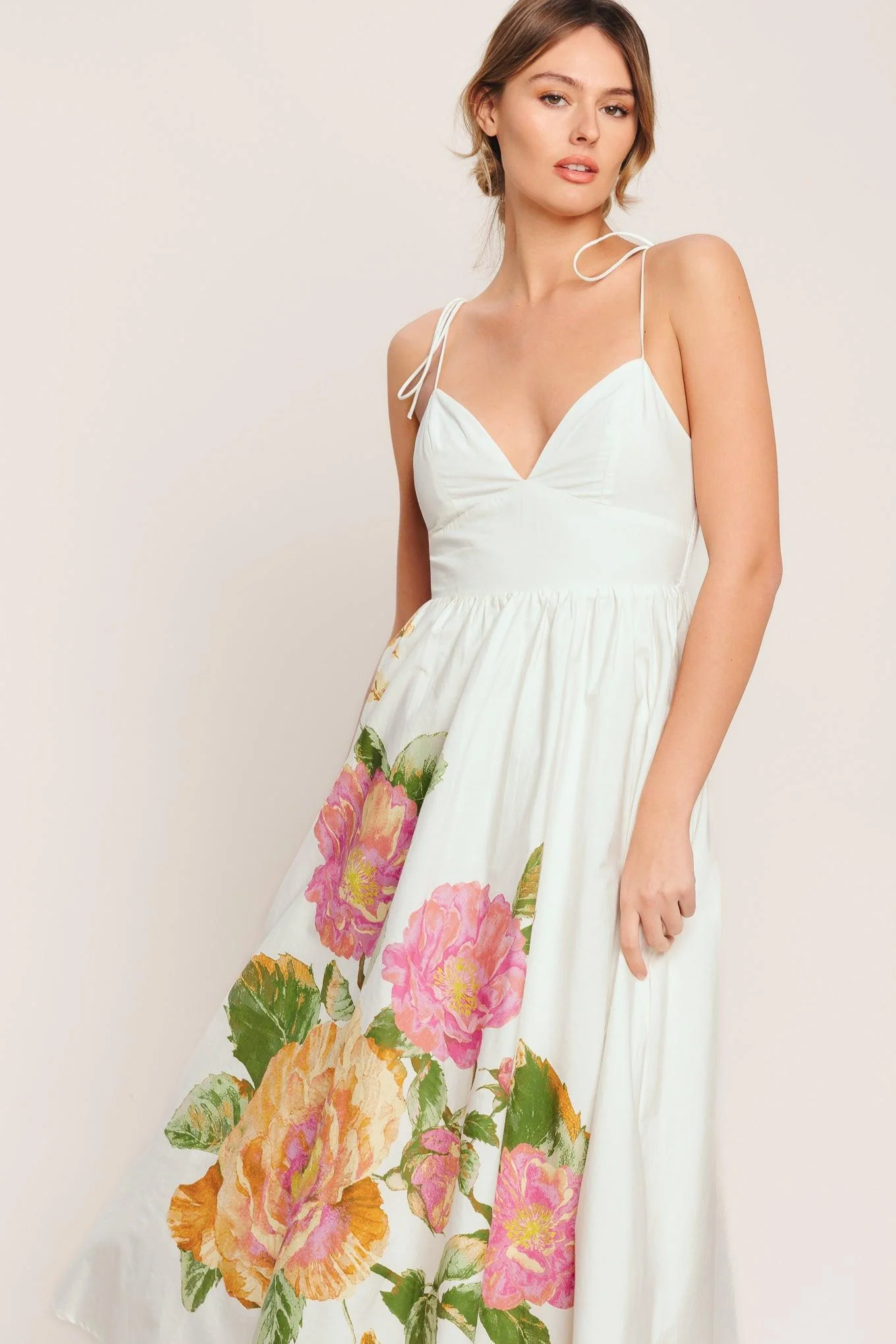 Poetic Bloom Woven Midi Dress - Image 3