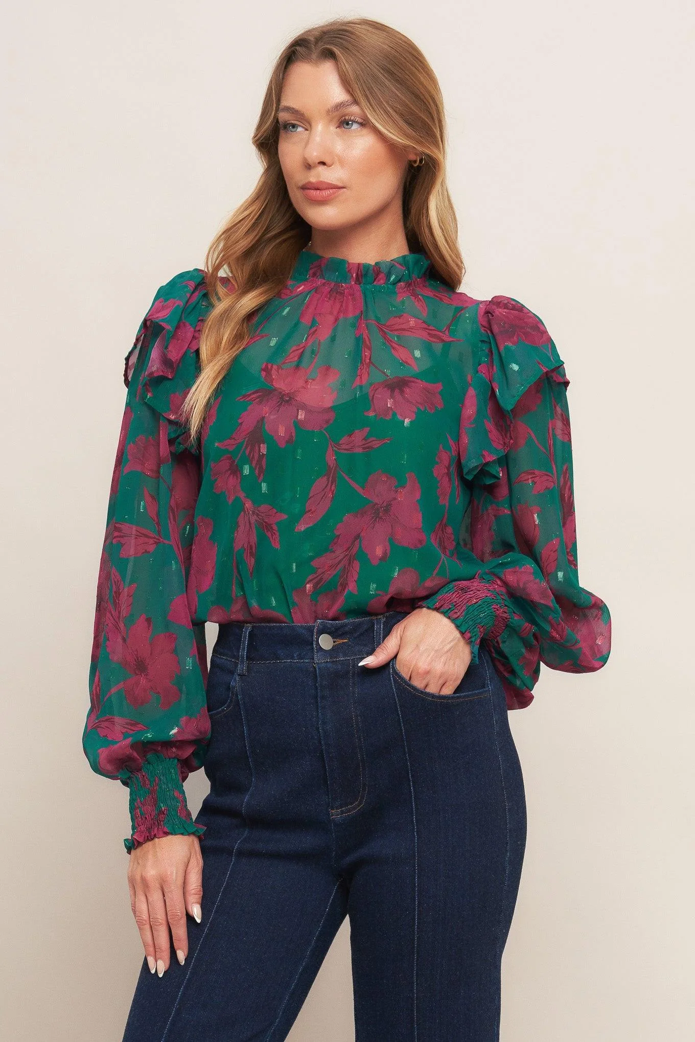 Poetic Garden Woven Top - Image 3