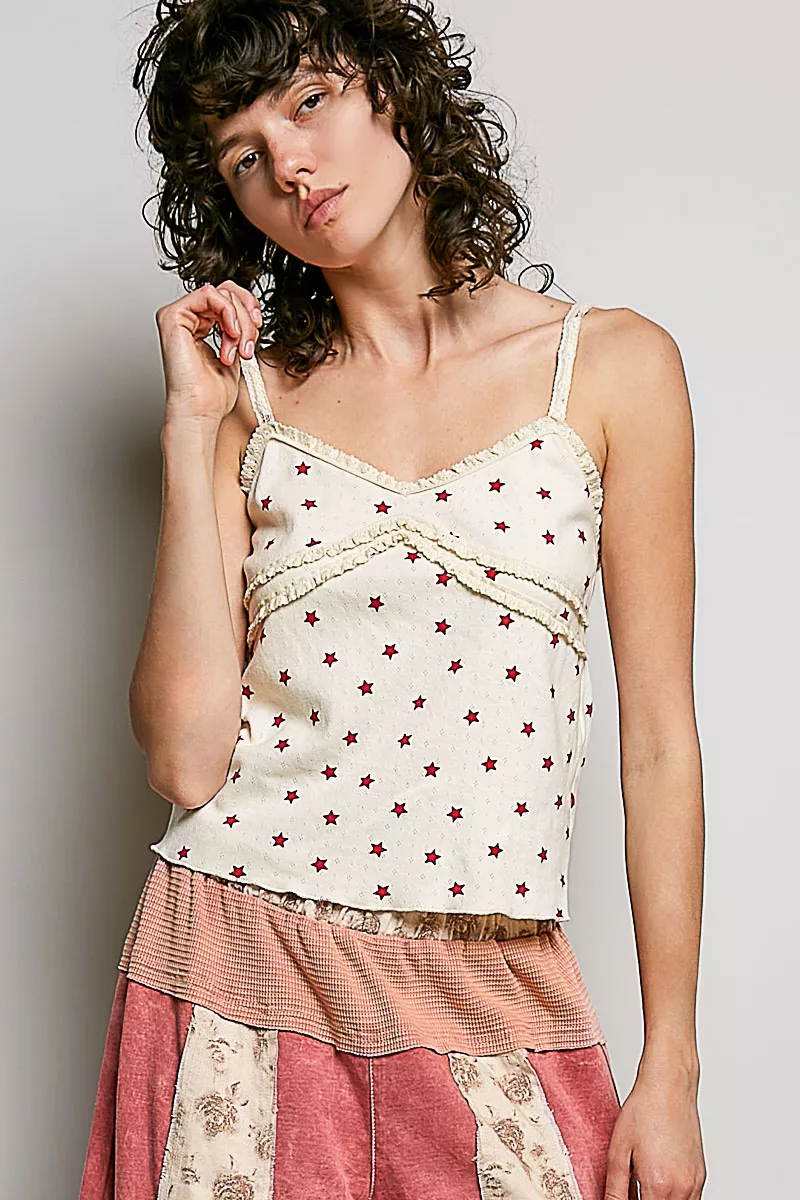 POL Star Printed Lightweight Ribbed Knit Cami - Image 2