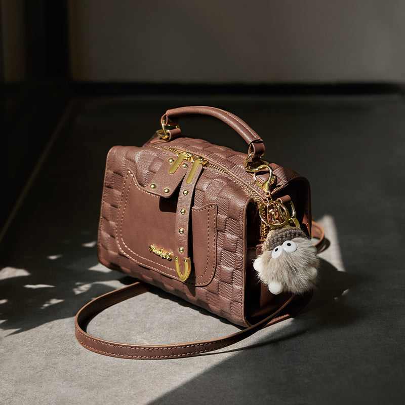 Porto Quilted Leather Top Handle Boston Crossbody Bag - Image 12