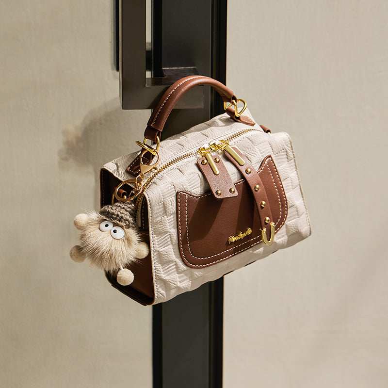 Porto Quilted Leather Top Handle Boston Crossbody Bag - Image 22