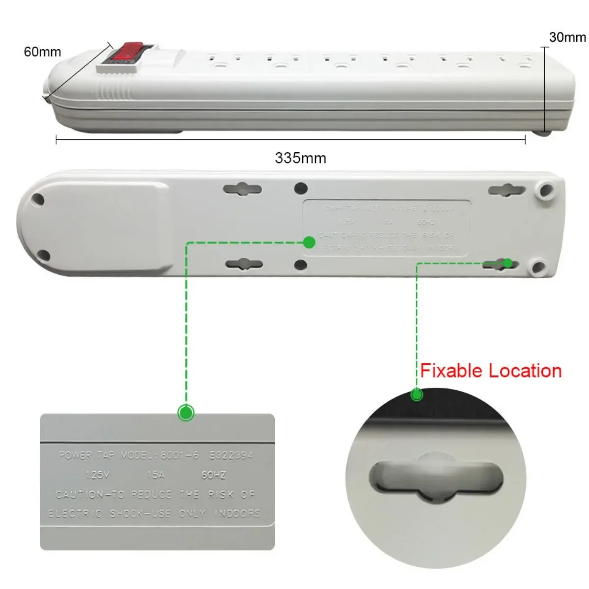 Power Strip Surge Protector with On/Off Switch - Image 12