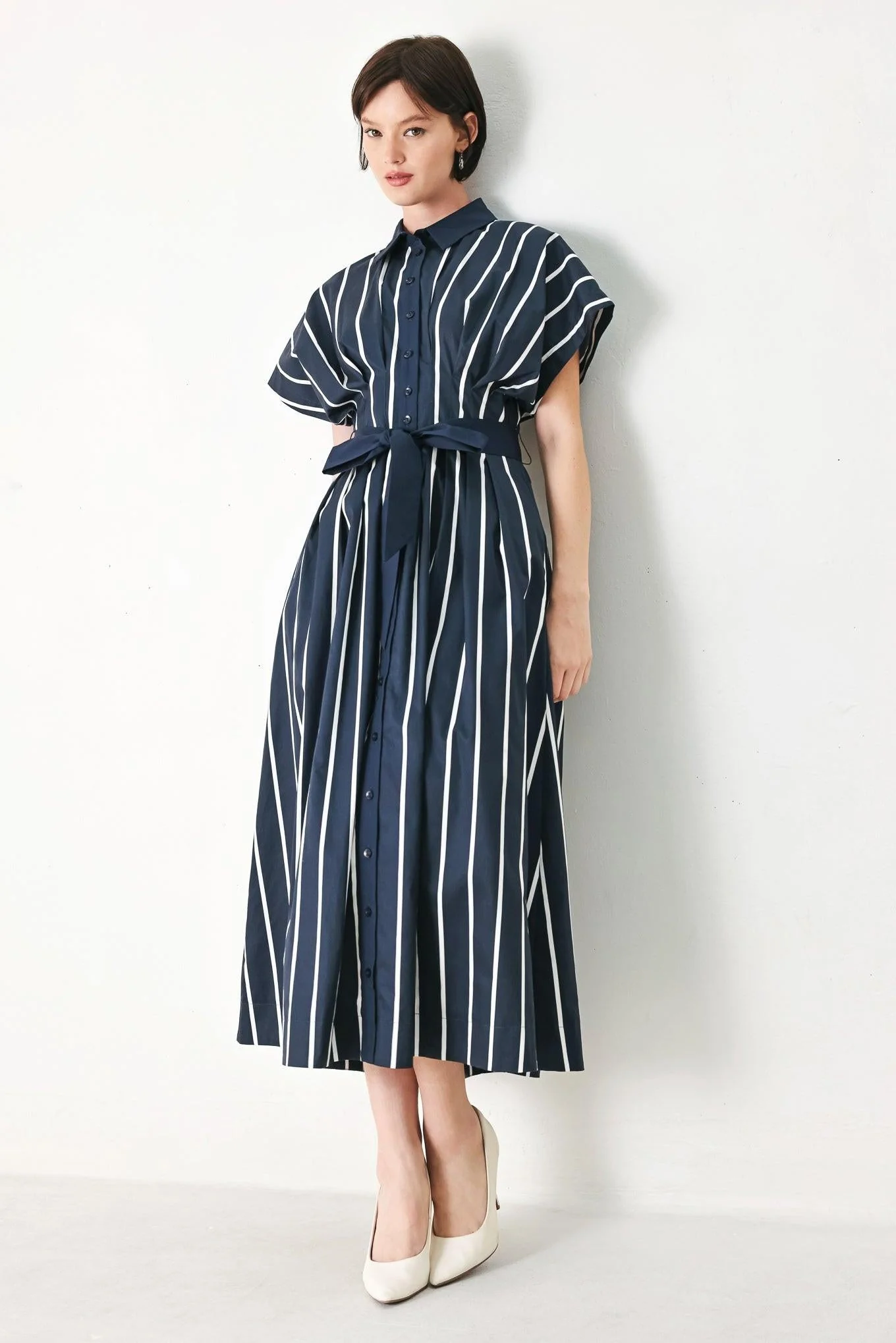 [preorder] Pinstripe Story Woven Midi Dress - Image 4