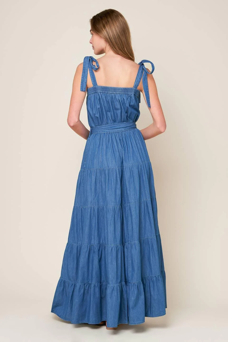 Prettiest Behavior Chambray Maxi Dress - Image 5