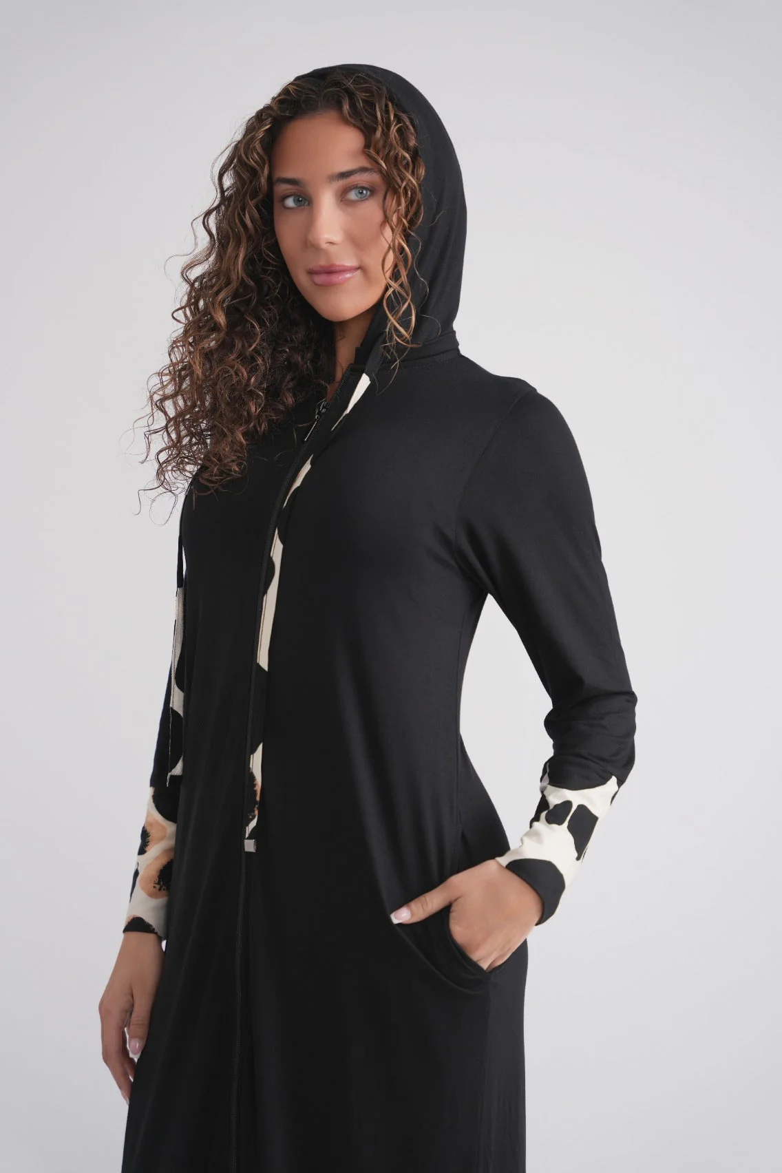 Printed Drawstring Morning Robe - Image 4