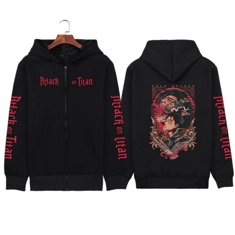 Printed Zipper Sweater Unisex Hoodie Coat - Image 2