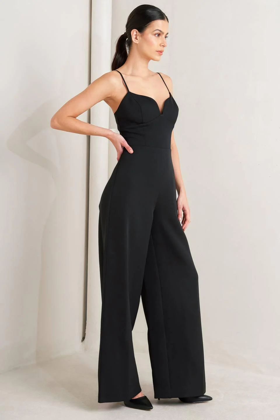 Pristine Edge Black Woven Jumpsuit - Image 4