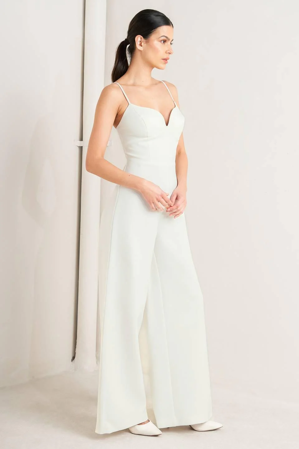 Pristine Edge Off White Woven Jumpsuit - Image 4