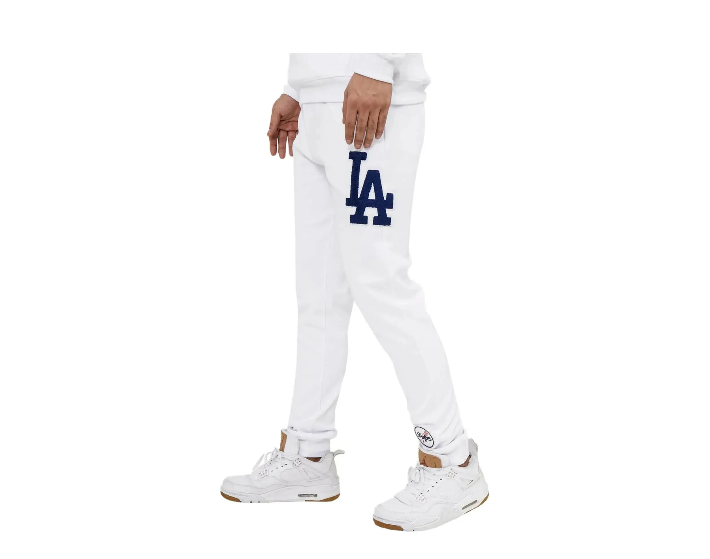 Pro Standard Los Angeles Dodgers Logo Men Joggers White - Image 2