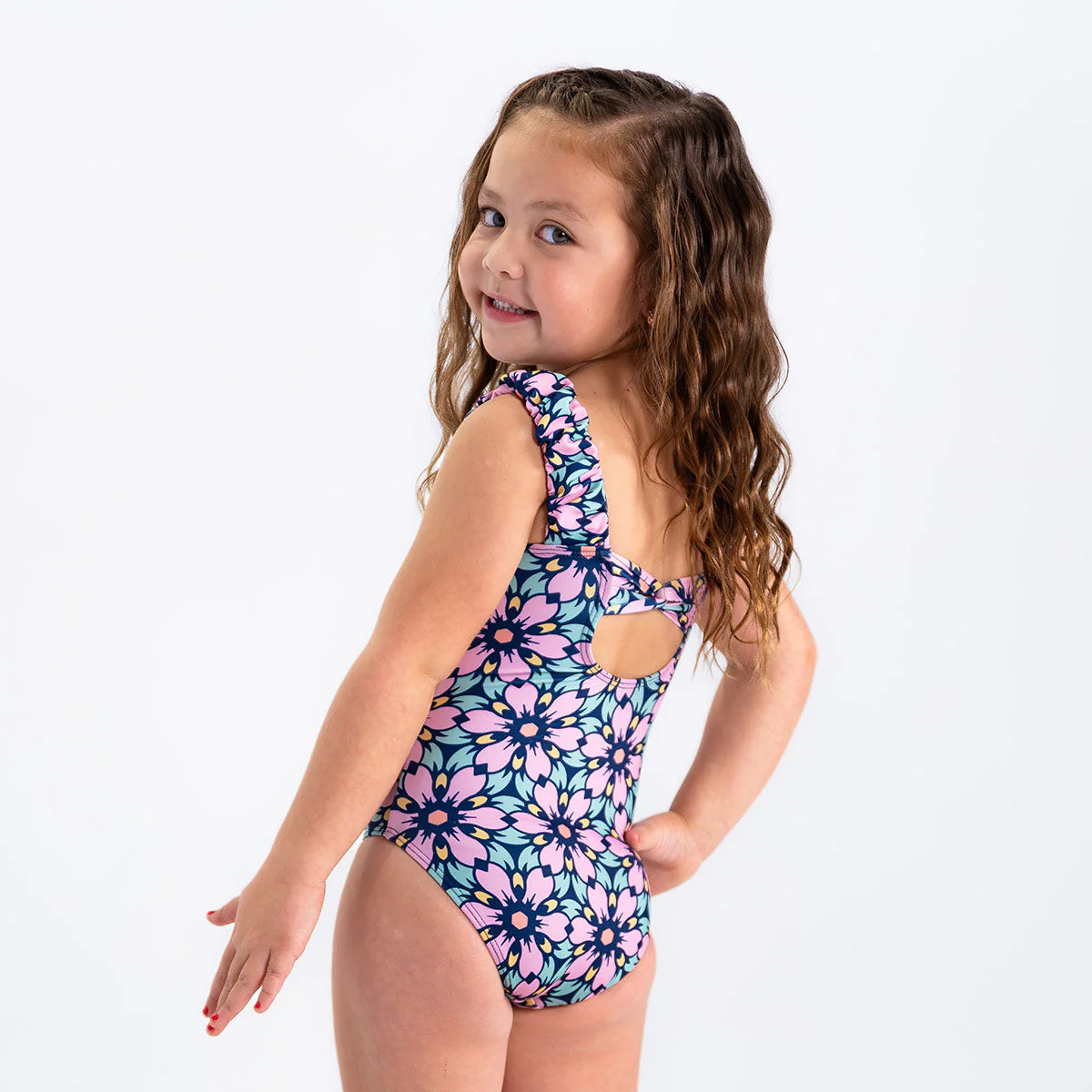 Puffy Sleeve One Piece Swimsuit (Girls) - Image 12