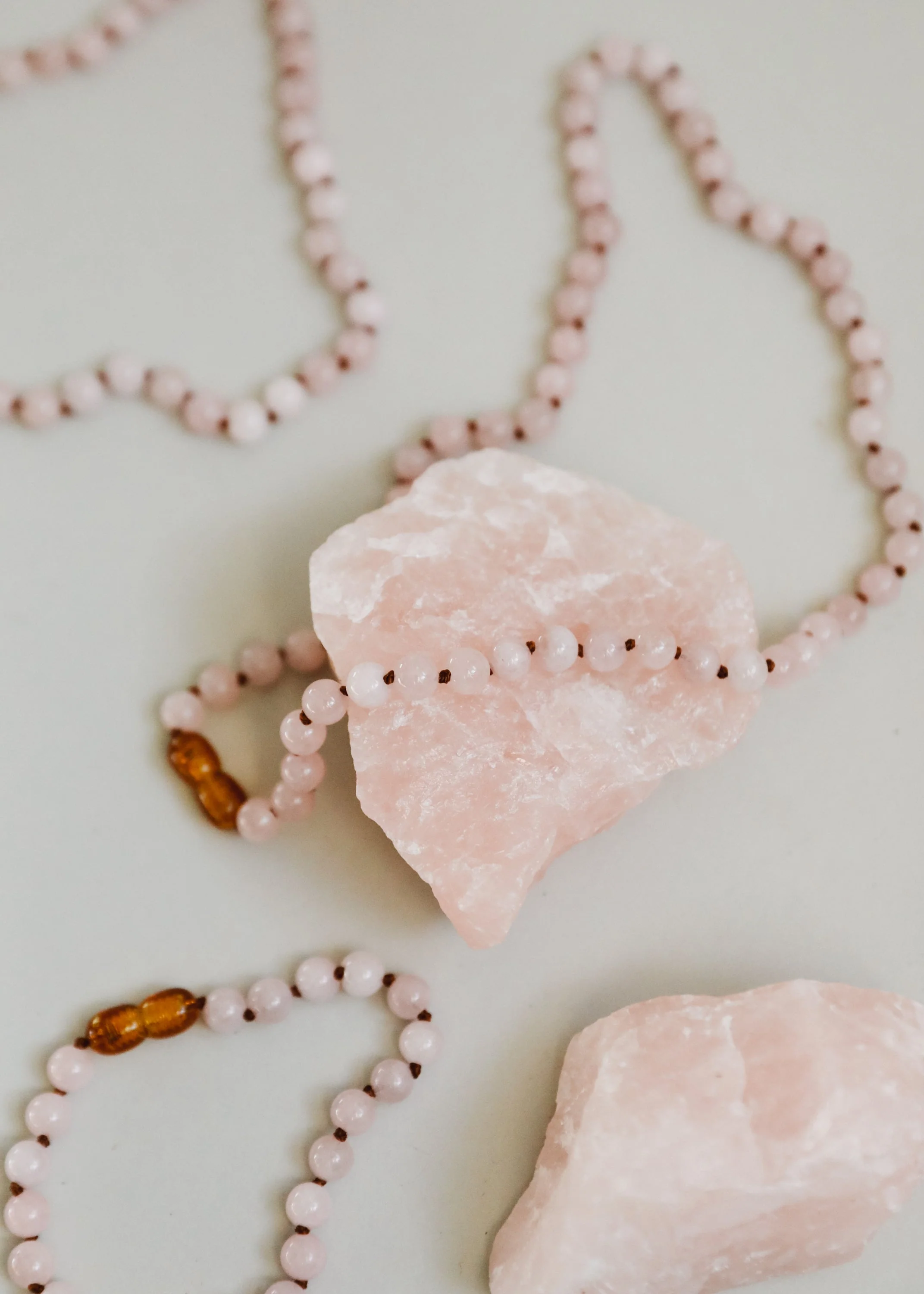 Pure Gemstone + Natural Rose Quartz || Beaded Necklace - Image 2