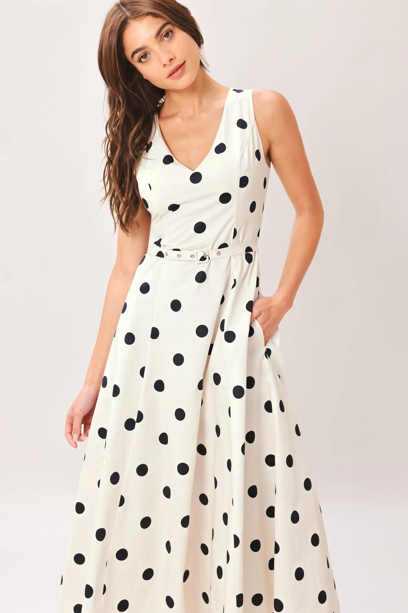 Pure Polka Woven Midi Dress - Image 2