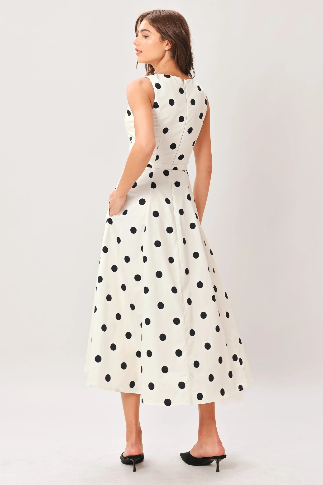 Pure Polka Woven Midi Dress - Image 6