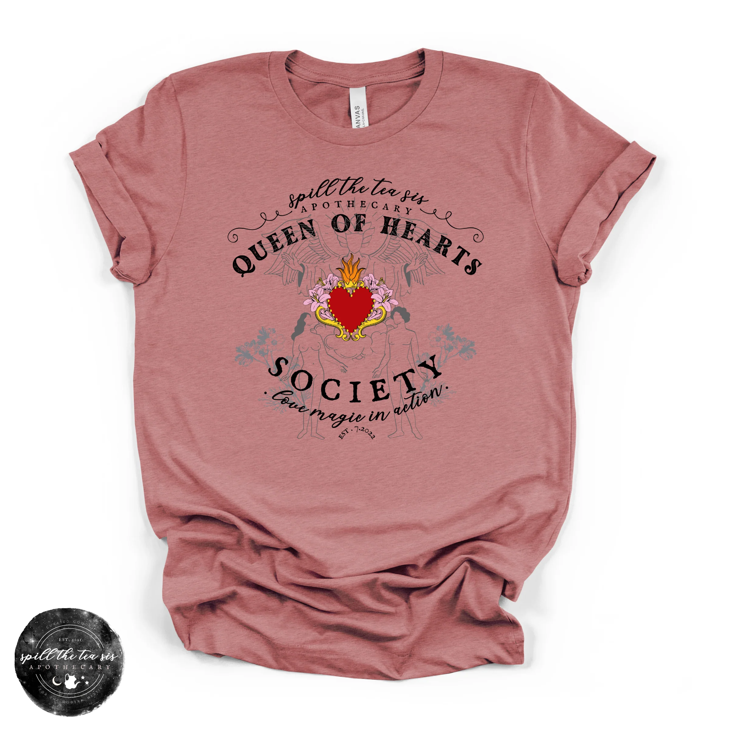 Queen of Hearts Society Tee | Romantic Gothic Graphic T-Shirt - Image 2