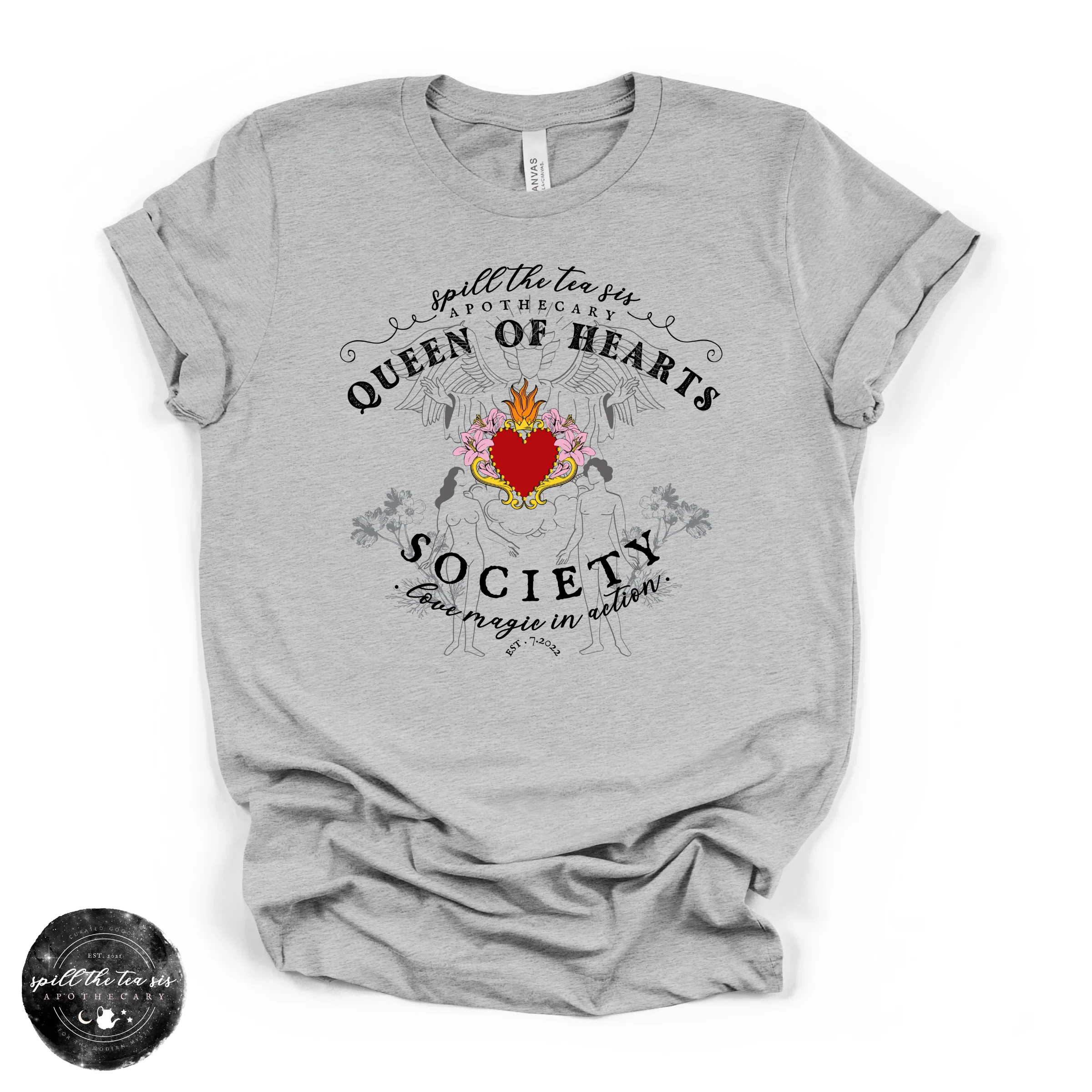 Queen of Hearts Society Tee | Romantic Gothic Graphic T-Shirt - Image 3