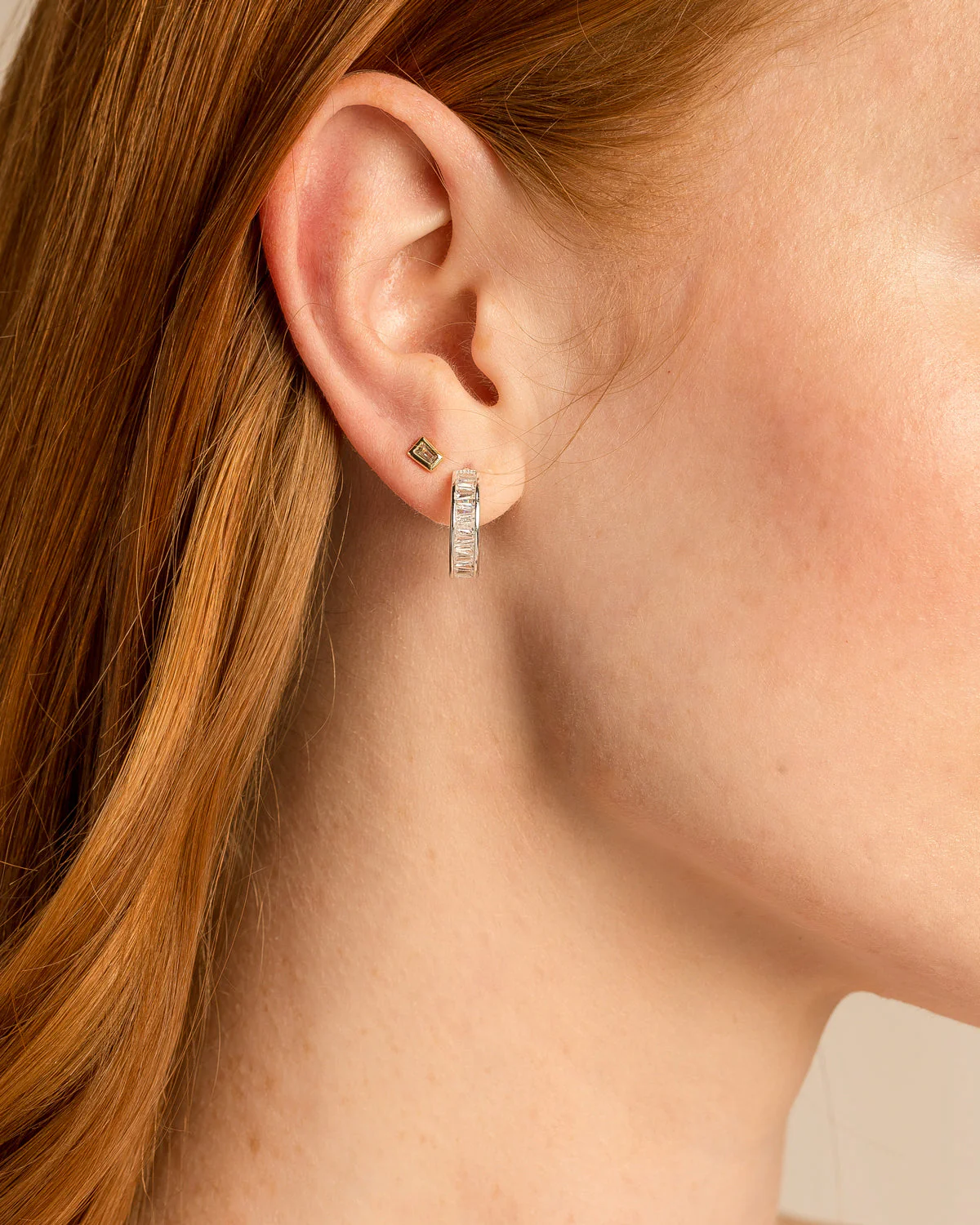 Radiance Baguette Stud Earrings - Image 4