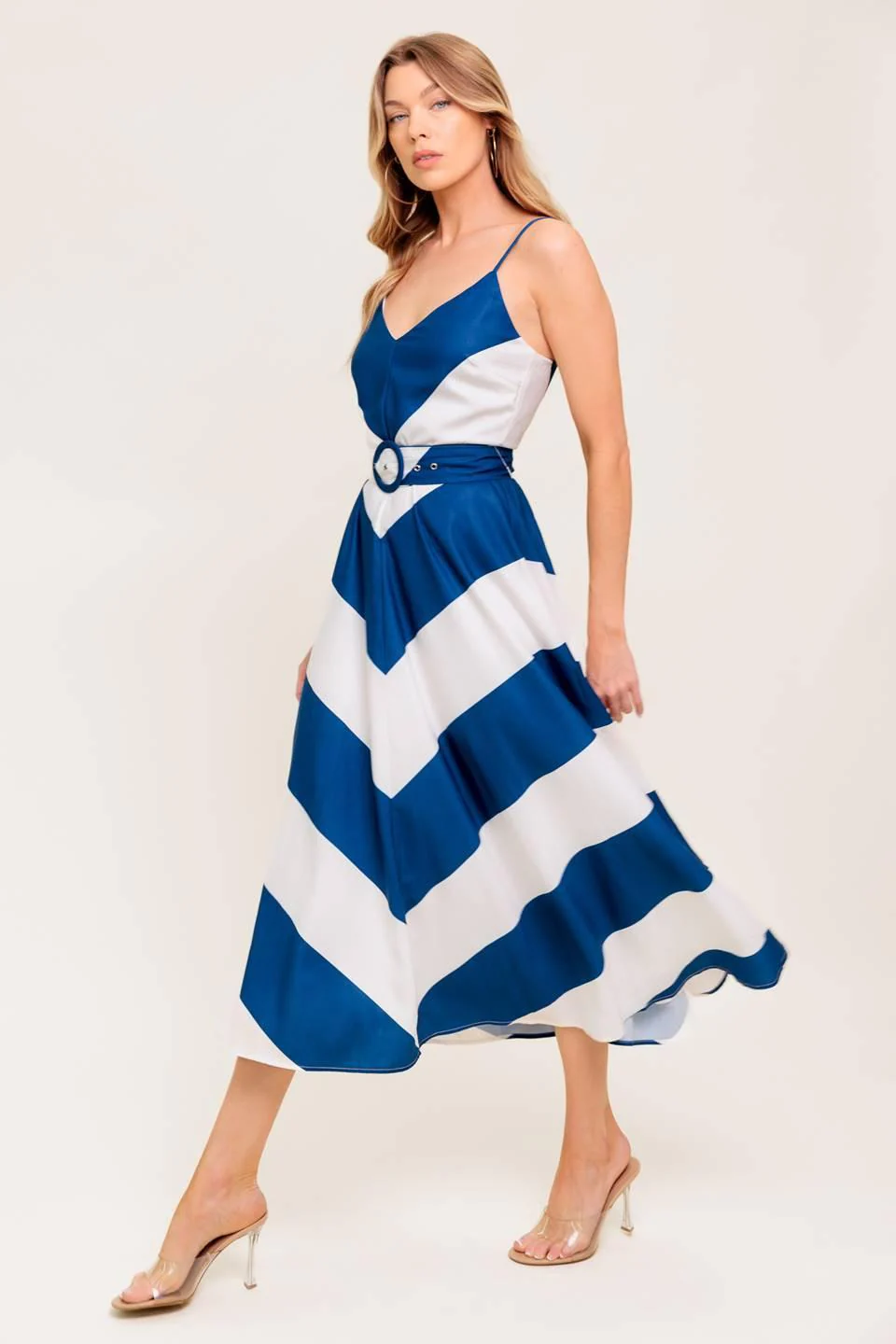 Radiant Heart Navy Woven Midi Dress - Image 6